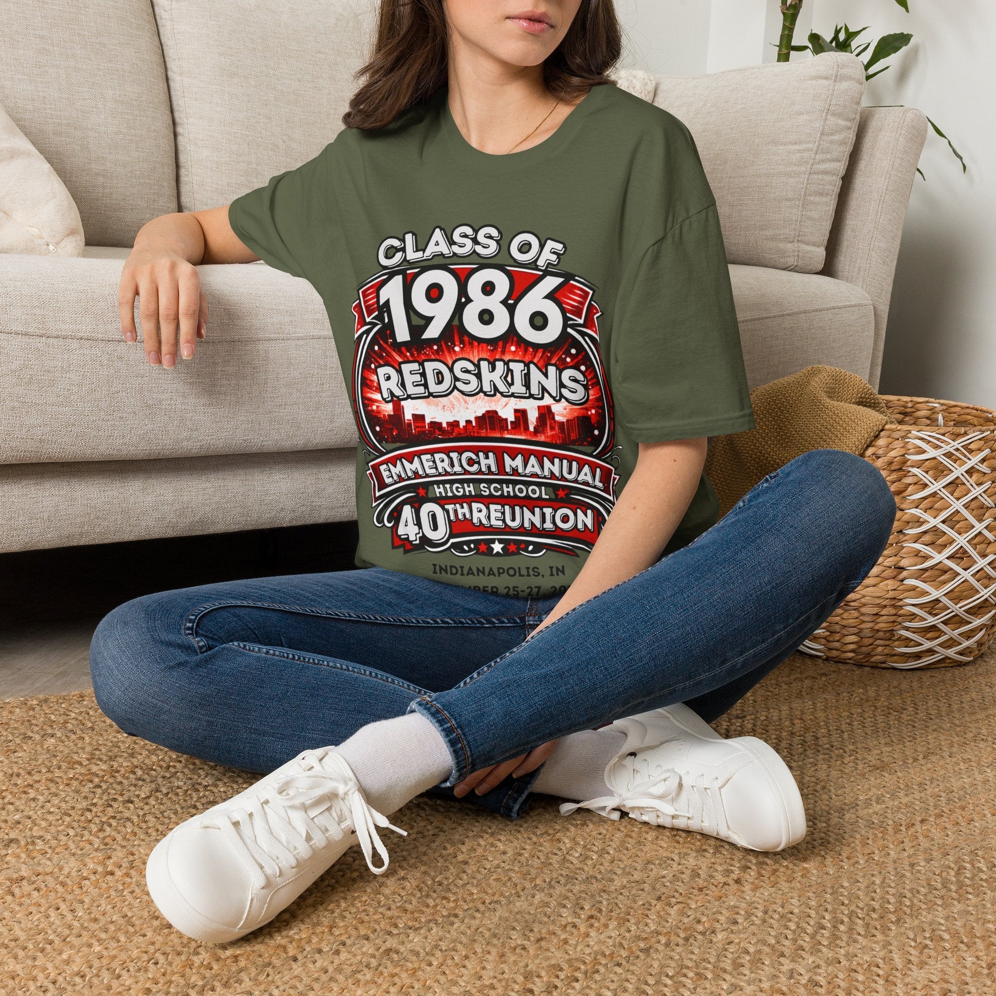 Class of 1986 Reunion T-Shirt — 40th Anniversary Redskins Emmerich Manual - Another Customized Smile