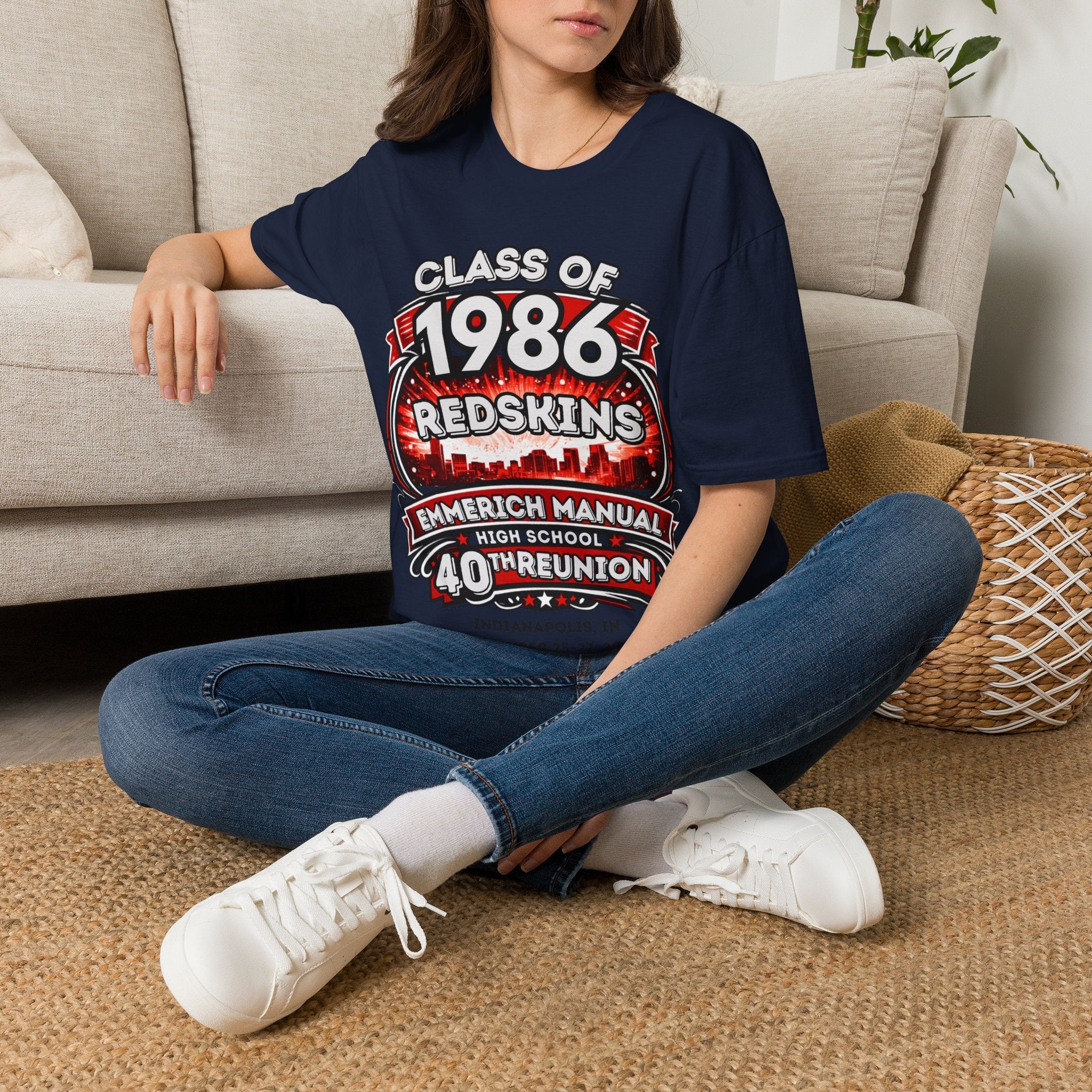 Class of 1986 Reunion T-Shirt — 40th Anniversary Redskins Emmerich Manual - Another Customized Smile