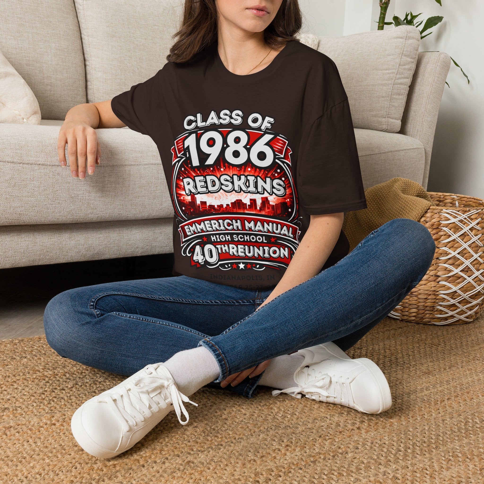 Class of 1986 Reunion T-Shirt — 40th Anniversary Redskins Emmerich Manual - Another Customized Smile