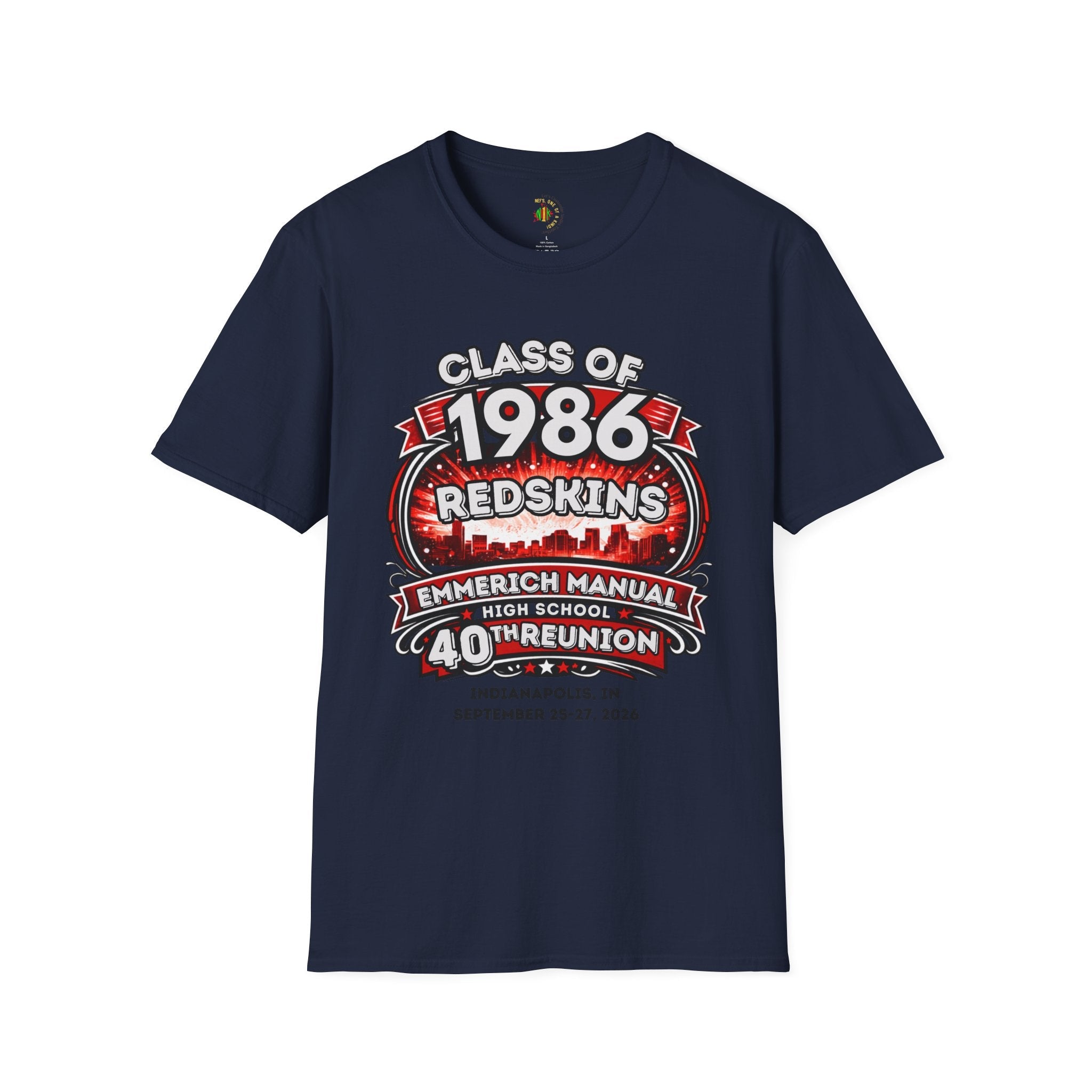 Class of 1986 Reunion T-Shirt — 40th Anniversary Redskins Emmerich Manual - Another Customized Smile