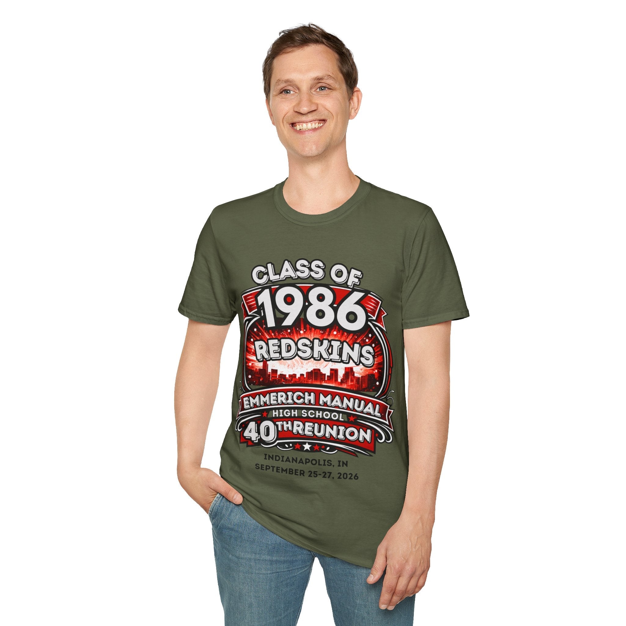 Class of 1986 Reunion T-Shirt — 40th Anniversary Redskins Emmerich Manual - Another Customized Smile