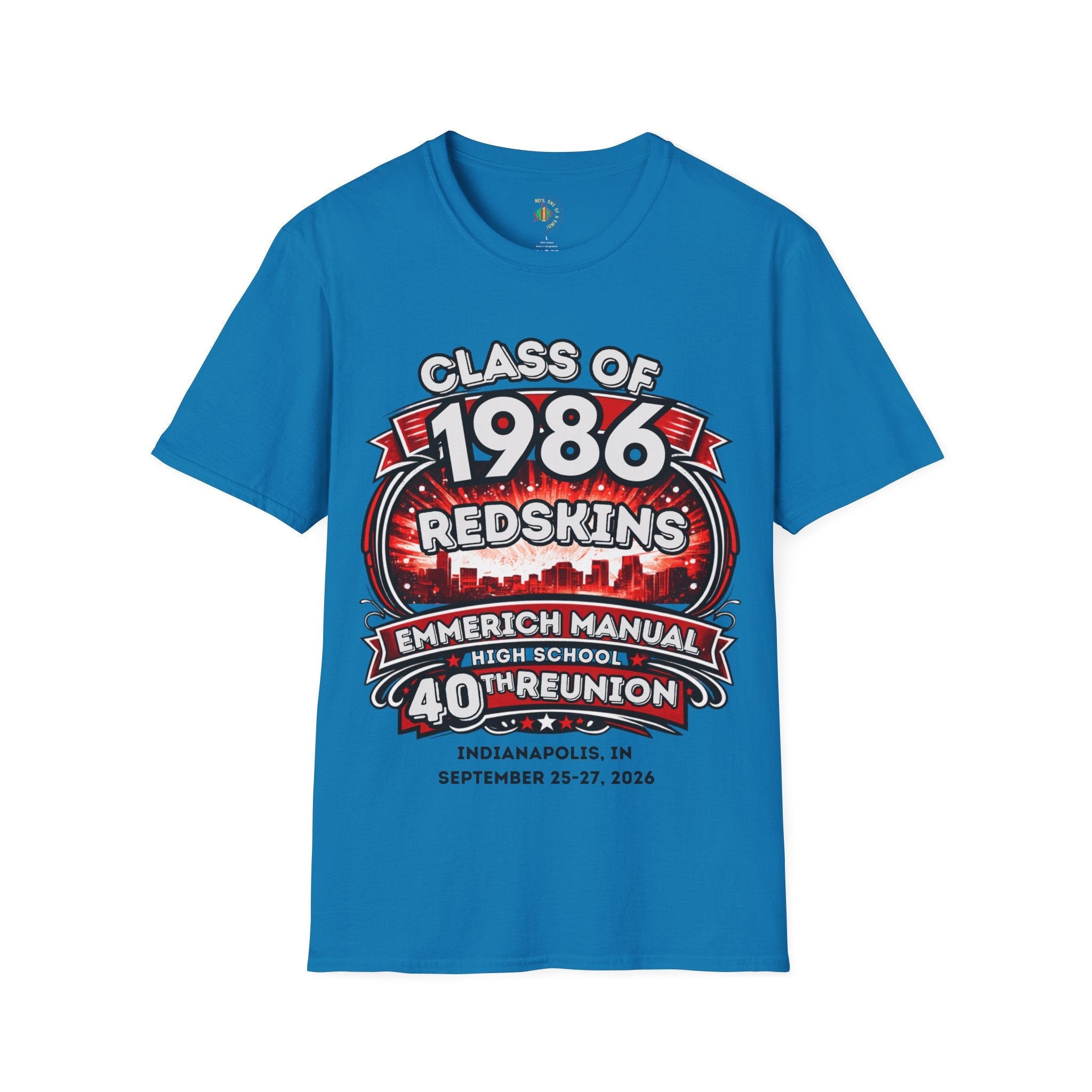 Class of 1986 Reunion T-Shirt — 40th Anniversary Redskins Emmerich Manual - Another Customized Smile