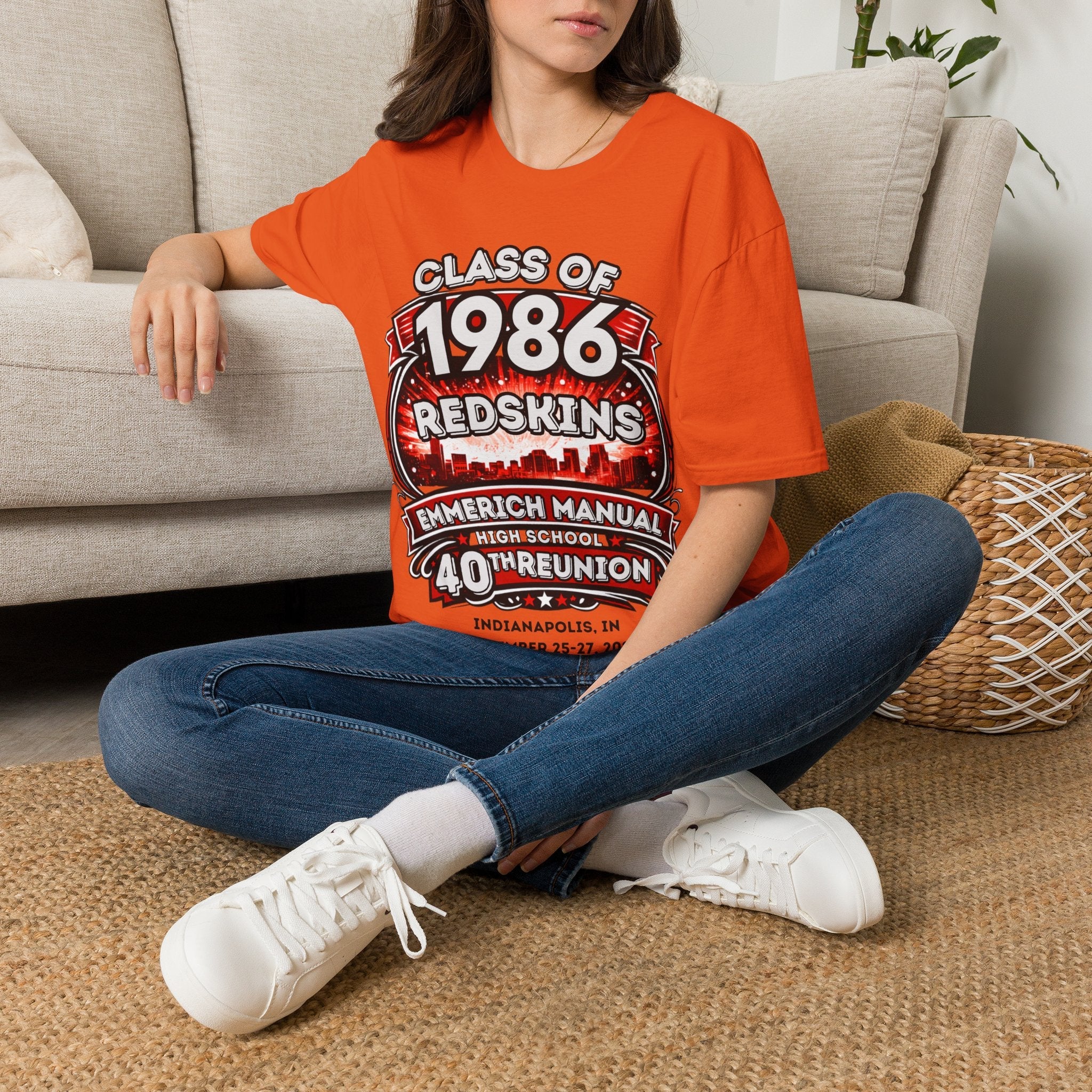 Class of 1986 Reunion T-Shirt — 40th Anniversary Redskins Emmerich Manual - Another Customized Smile
