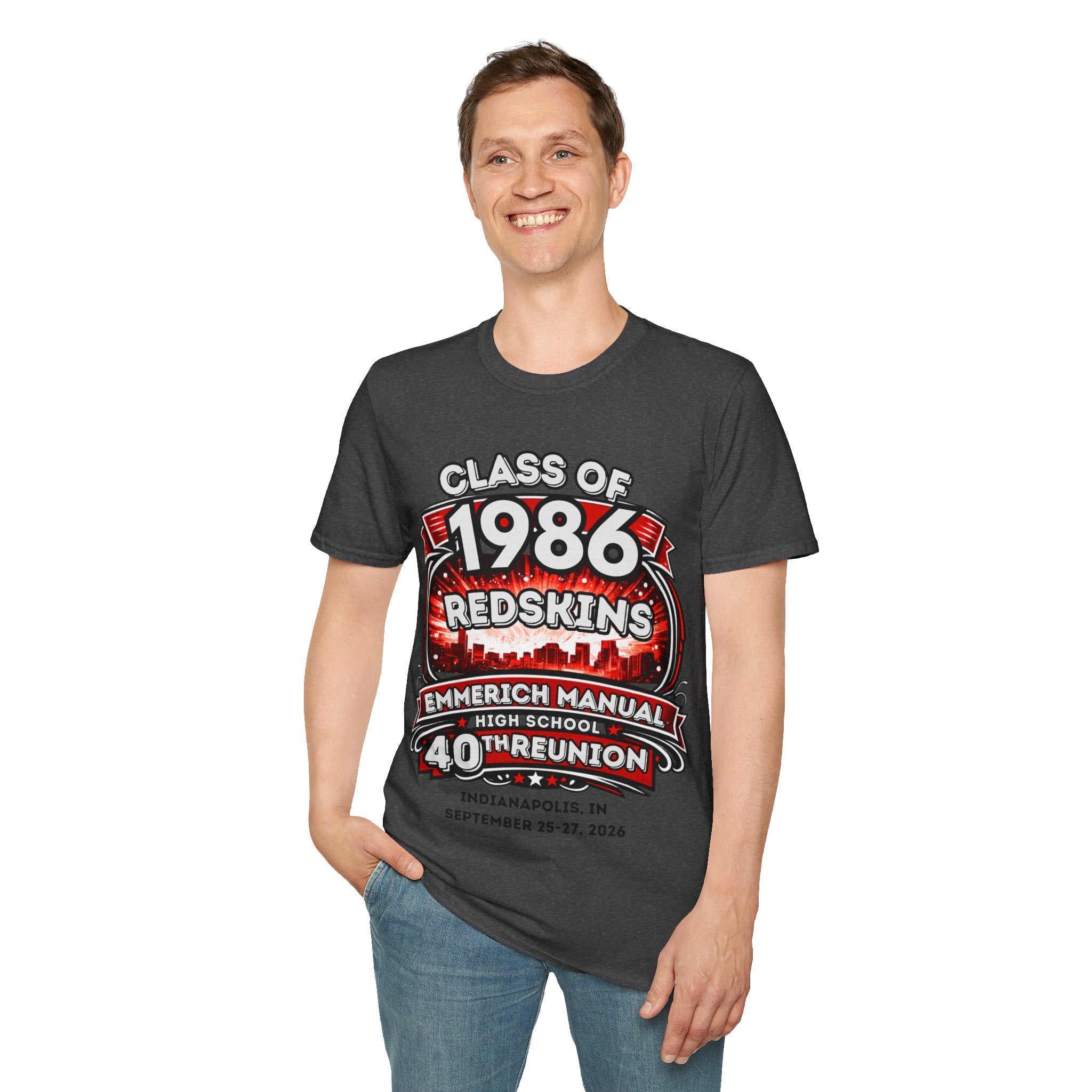 Class of 1986 Reunion T-Shirt — 40th Anniversary Redskins Emmerich Manual - Another Customized Smile
