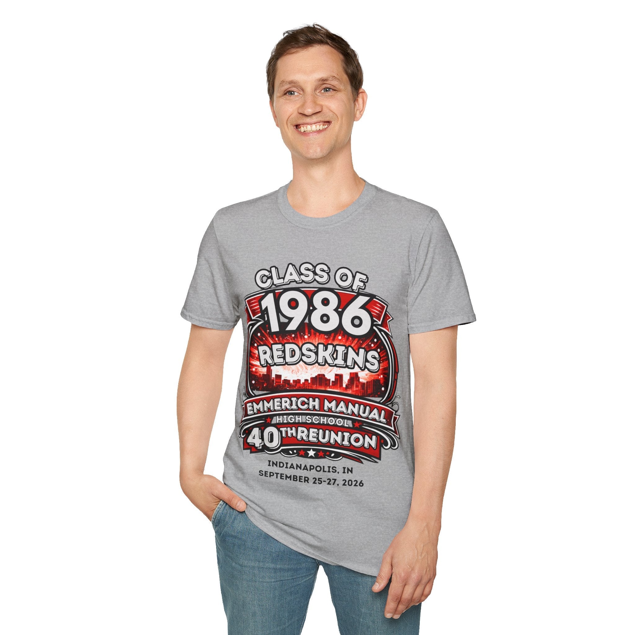 Class of 1986 Reunion T-Shirt — 40th Anniversary Redskins Emmerich Manual - Another Customized Smile