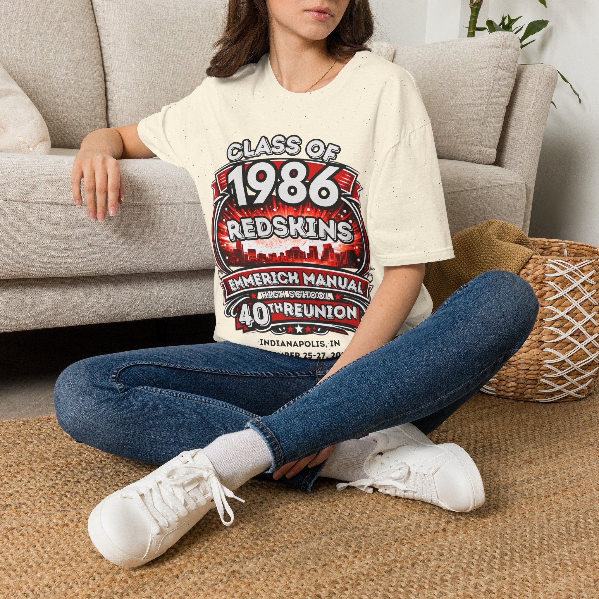 Class of 1986 Reunion T-Shirt — 40th Anniversary Redskins Emmerich Manual - Another Customized Smile