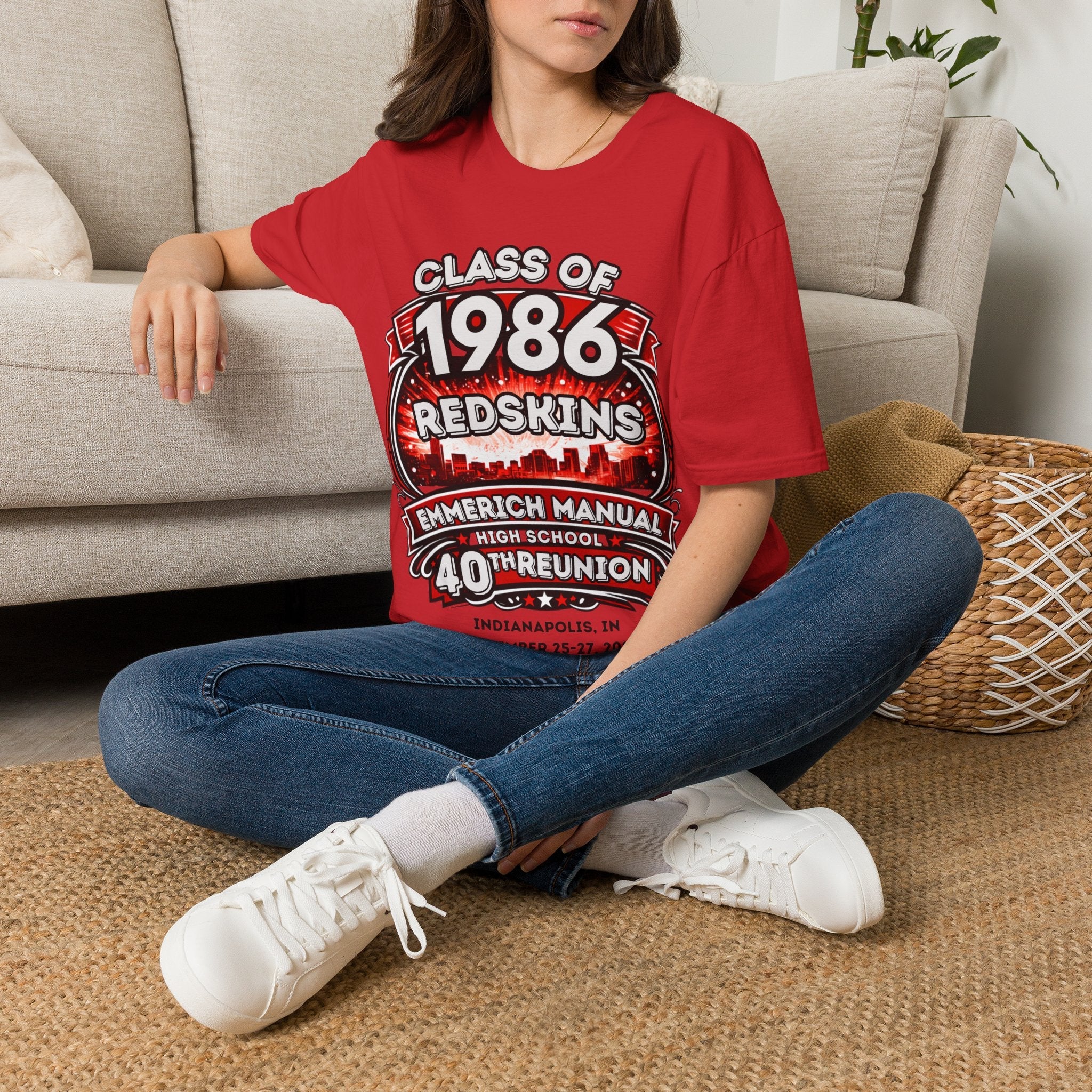 Class of 1986 Reunion T-Shirt — 40th Anniversary Redskins Emmerich Manual - Another Customized Smile