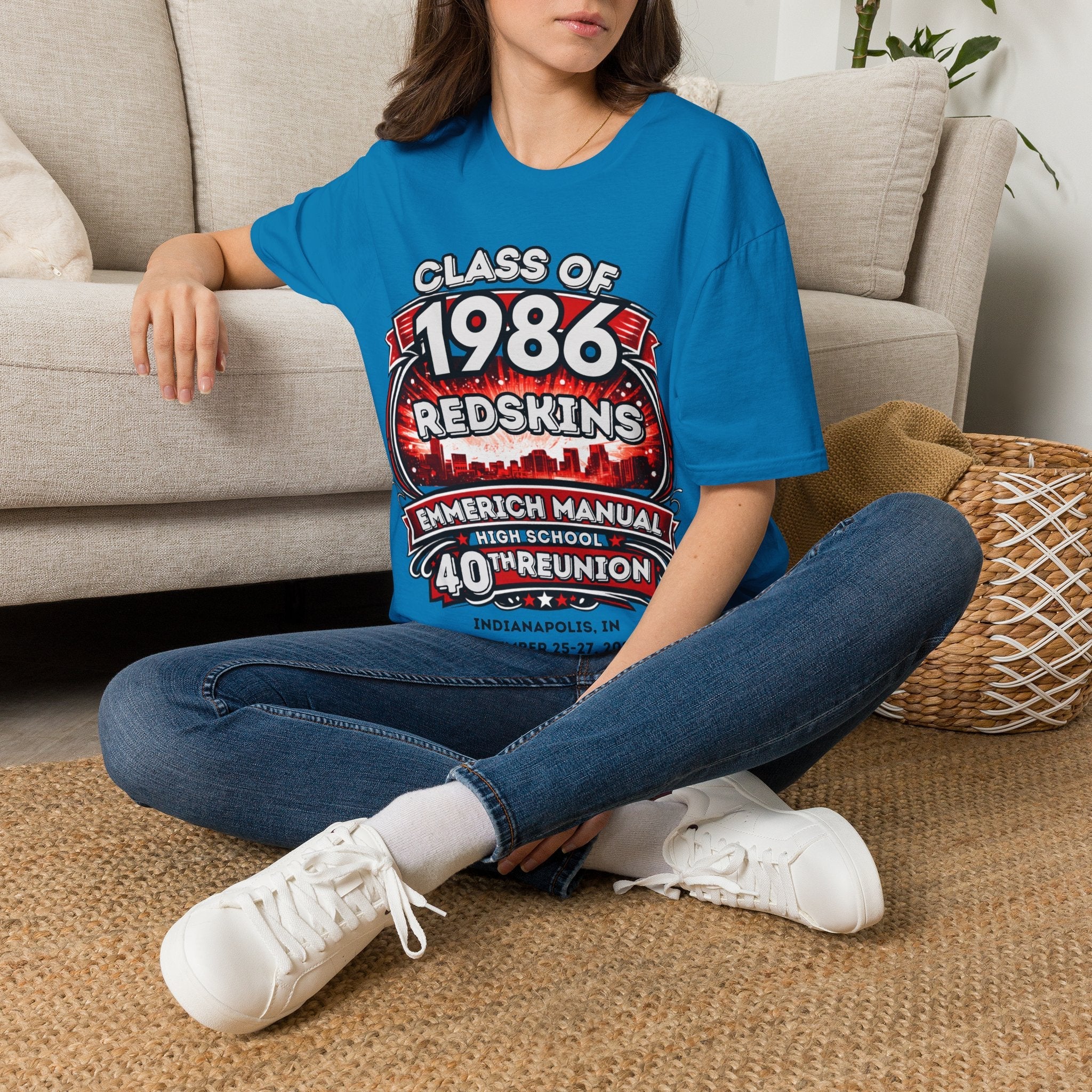 Class of 1986 Reunion T-Shirt — 40th Anniversary Redskins Emmerich Manual - Another Customized Smile