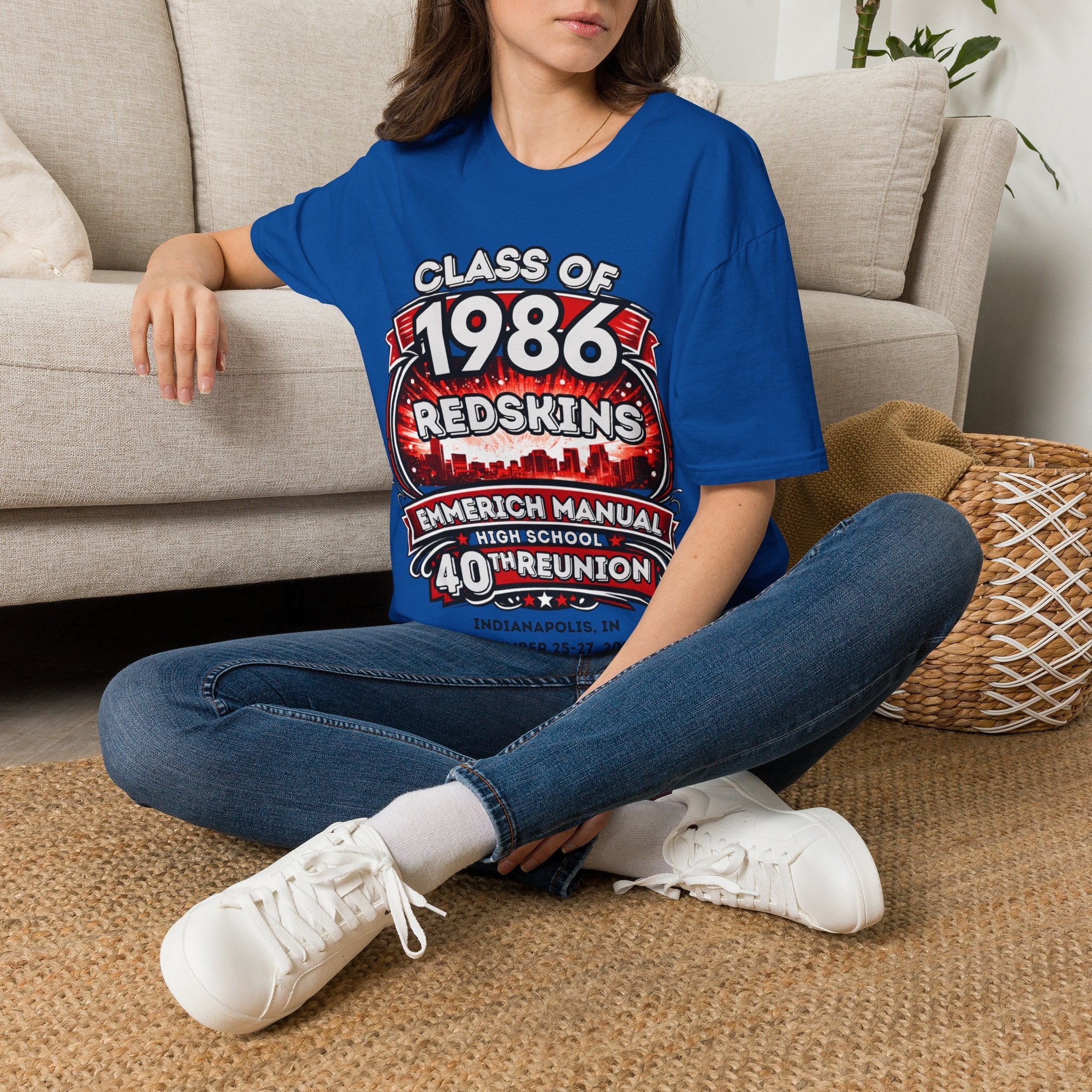 Class of 1986 Reunion T-Shirt — 40th Anniversary Redskins Emmerich Manual - Another Customized Smile