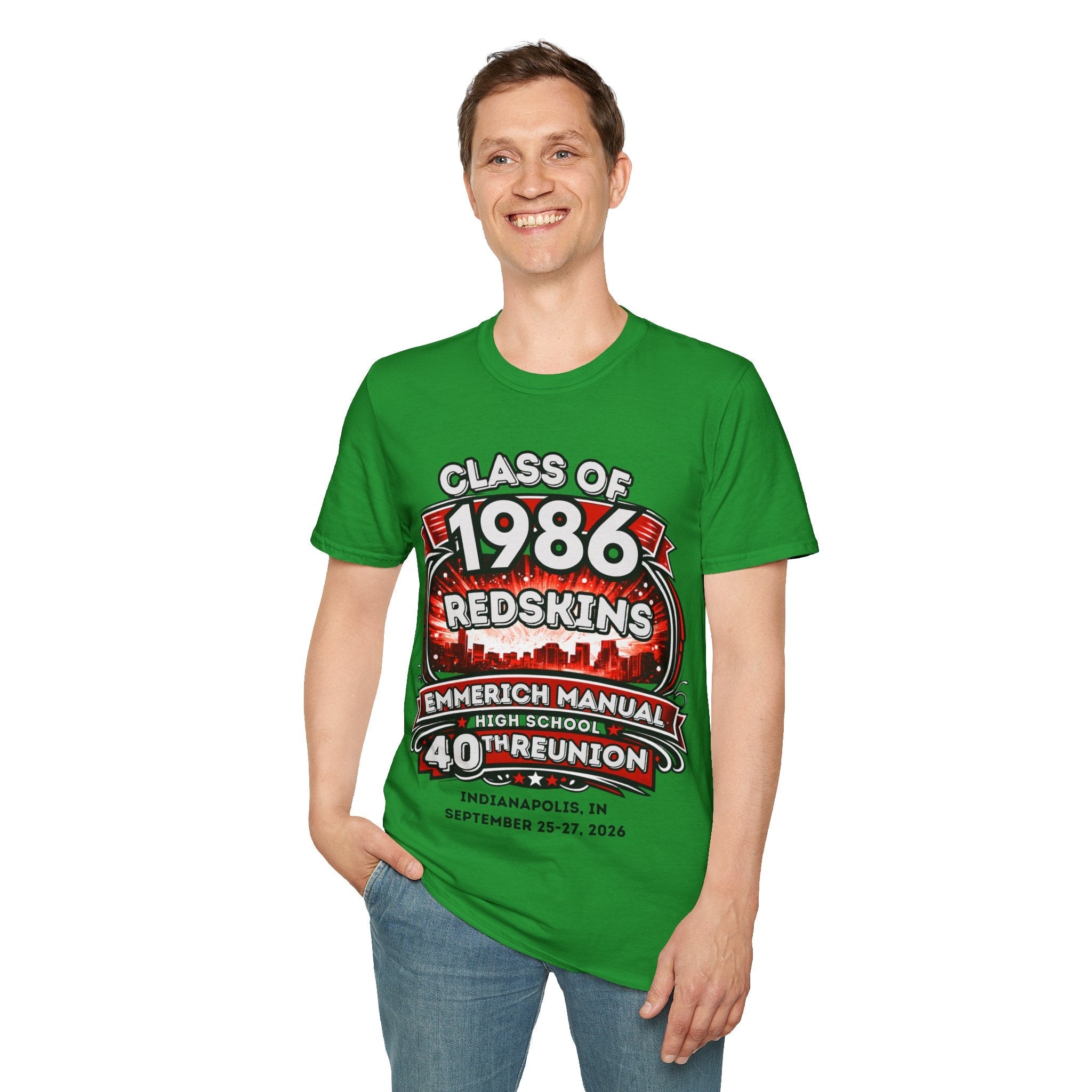 Class of 1986 Reunion T-Shirt — 40th Anniversary Redskins Emmerich Manual - Another Customized Smile