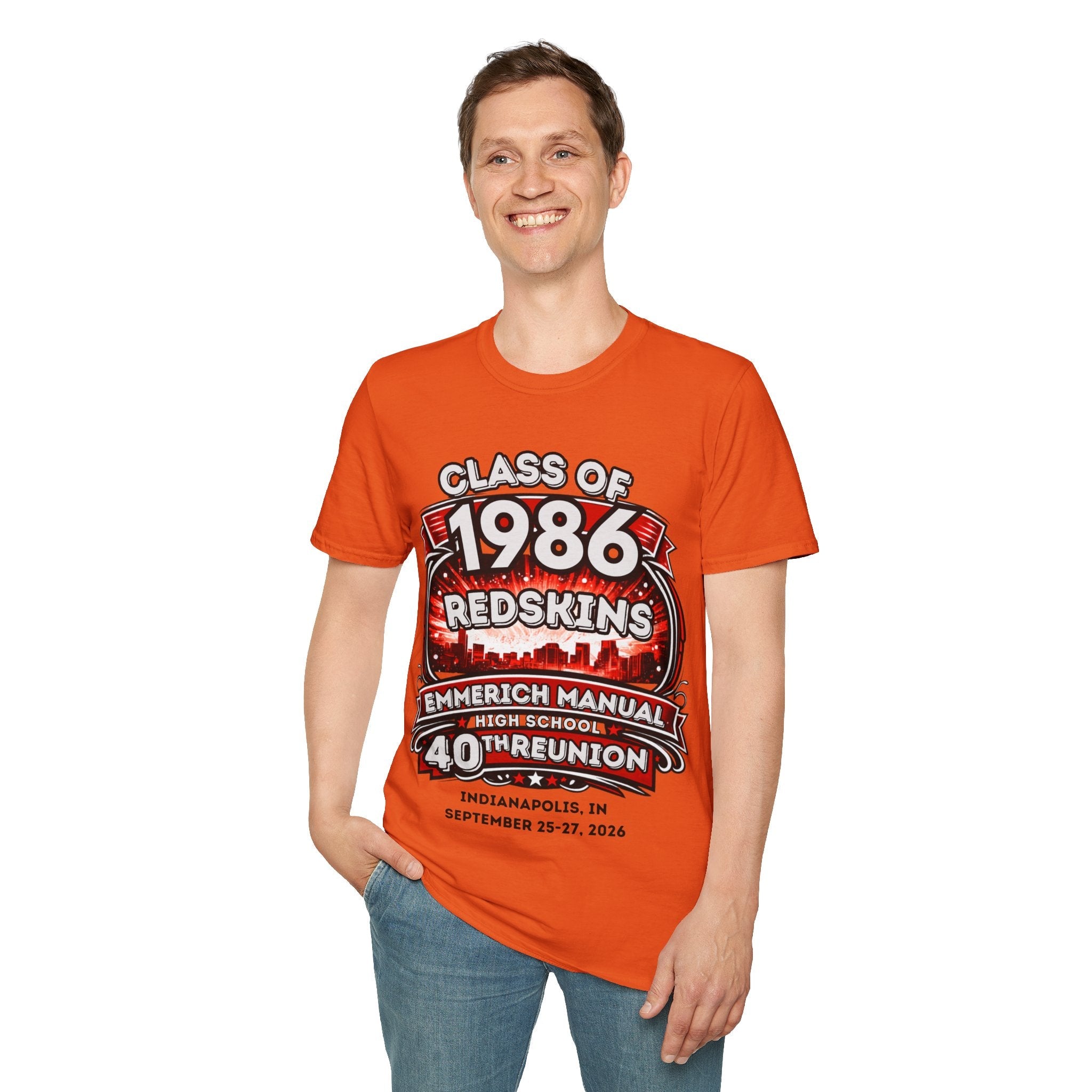 Class of 1986 Reunion T-Shirt — 40th Anniversary Redskins Emmerich Manual - Another Customized Smile