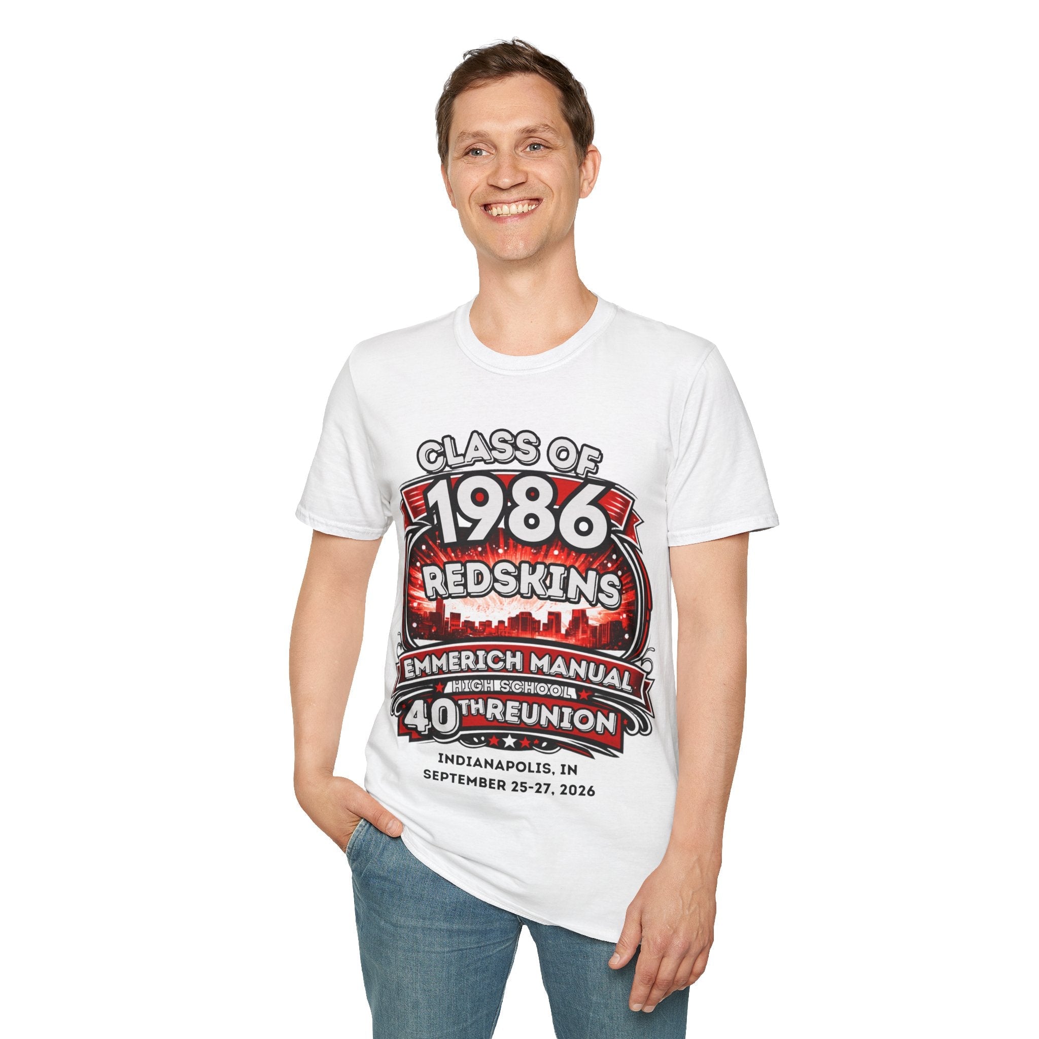 Class of 1986 Reunion T-Shirt — 40th Anniversary Redskins Emmerich Manual - Another Customized Smile