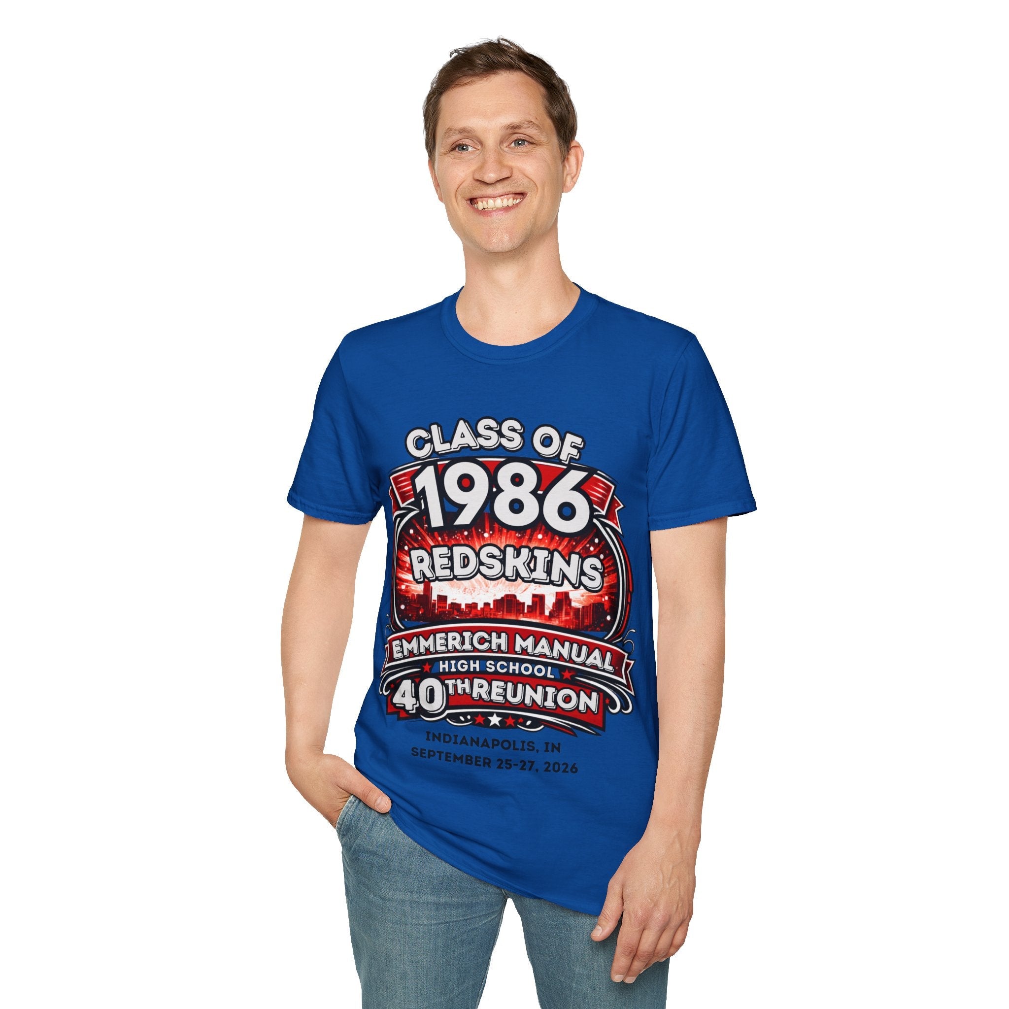 Class of 1986 Reunion T-Shirt — 40th Anniversary Redskins Emmerich Manual - Another Customized Smile
