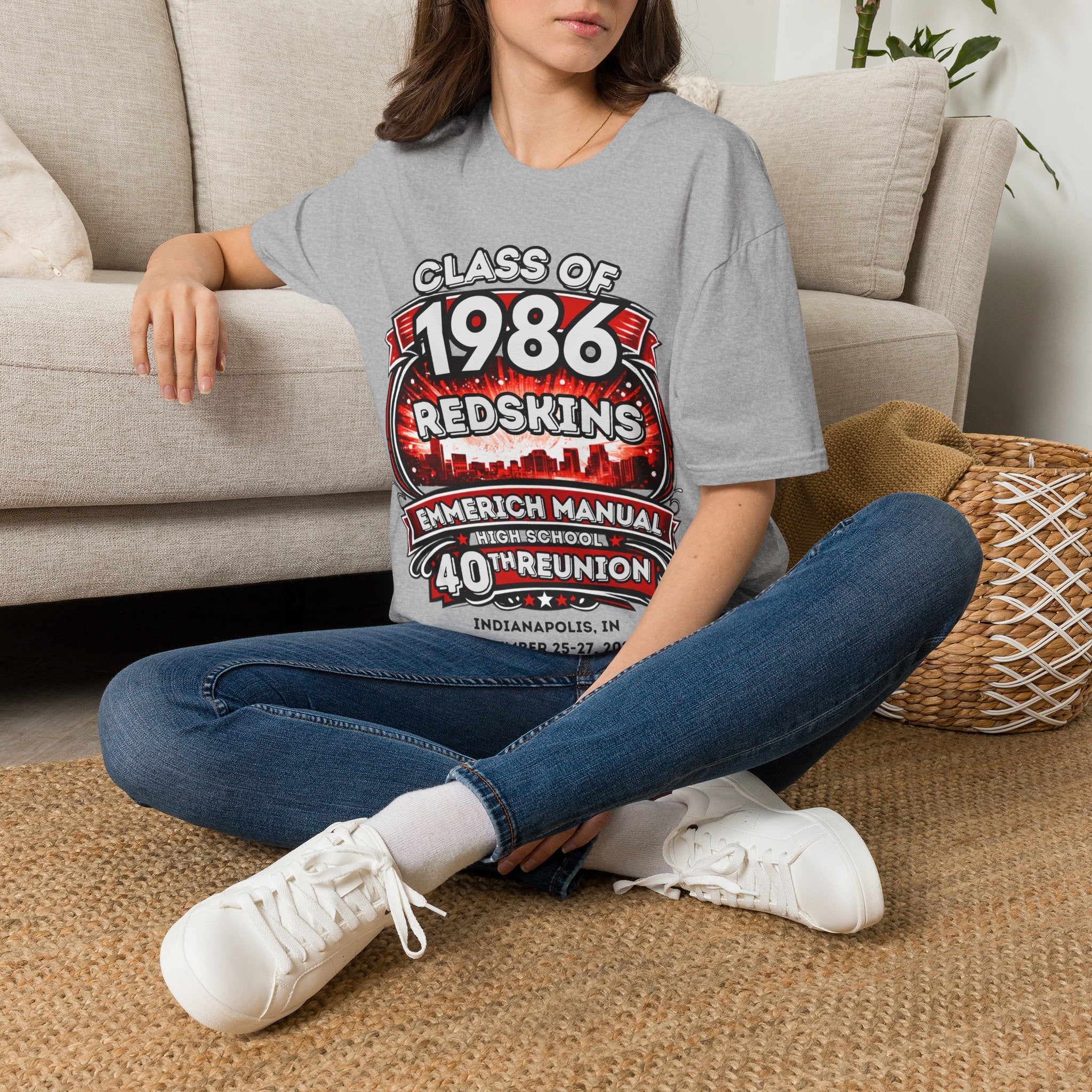Class of 1986 Reunion T-Shirt — 40th Anniversary Redskins Emmerich Manual - Another Customized Smile