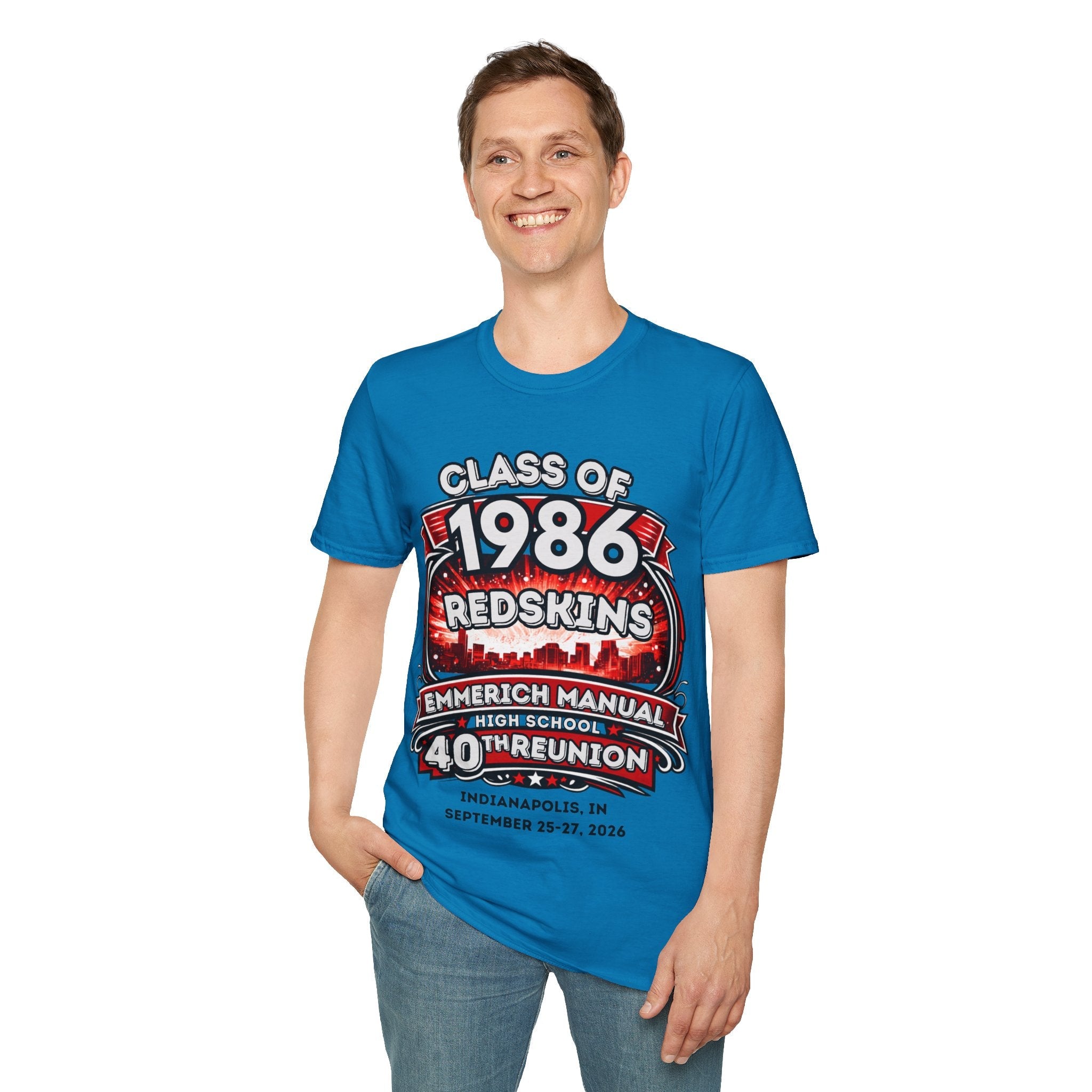 Class of 1986 Reunion T-Shirt — 40th Anniversary Redskins Emmerich Manual - Another Customized Smile