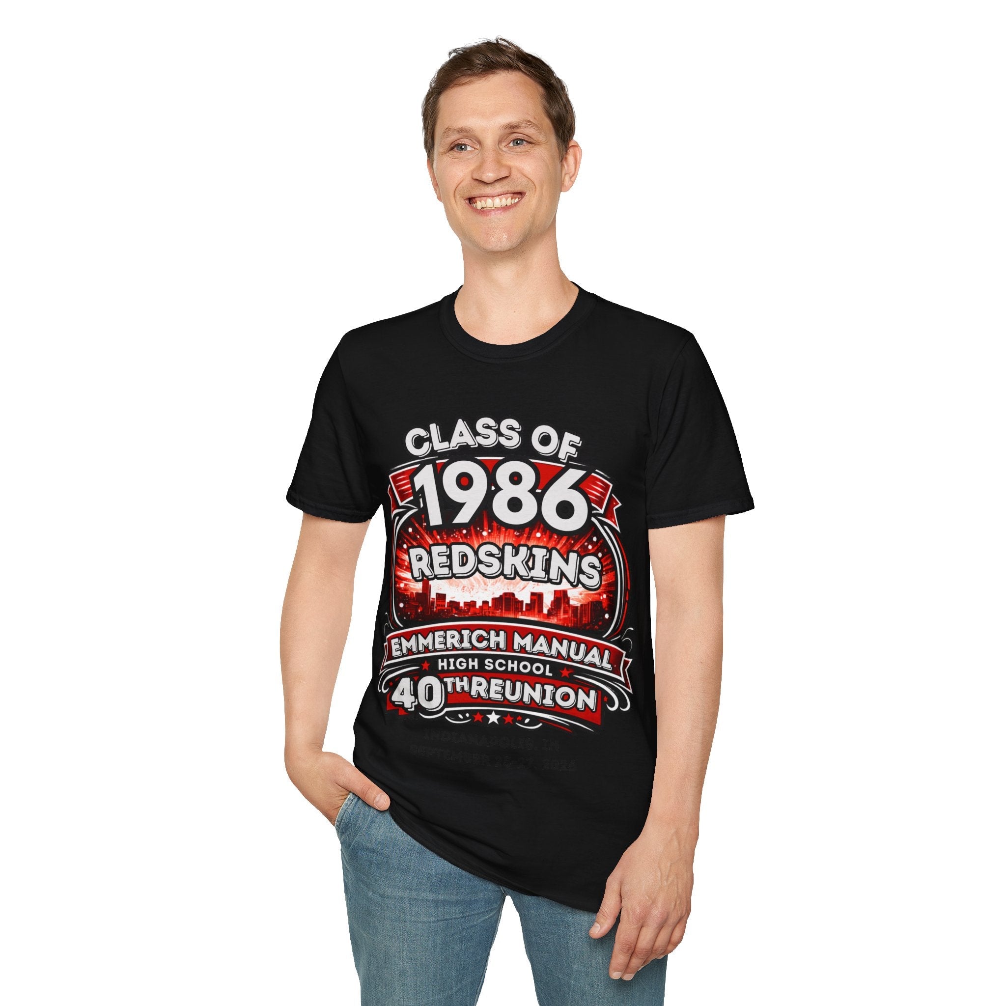 Class of 1986 Reunion T-Shirt — 40th Anniversary Redskins Emmerich Manual - Another Customized Smile
