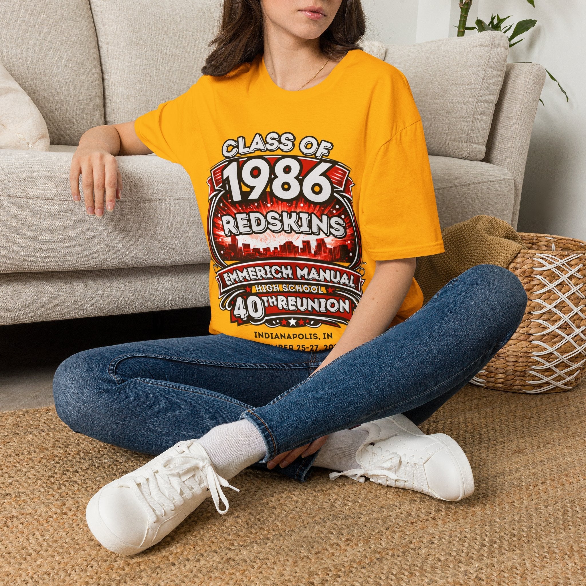 Class of 1986 Reunion T-Shirt — 40th Anniversary Redskins Emmerich Manual - Another Customized Smile