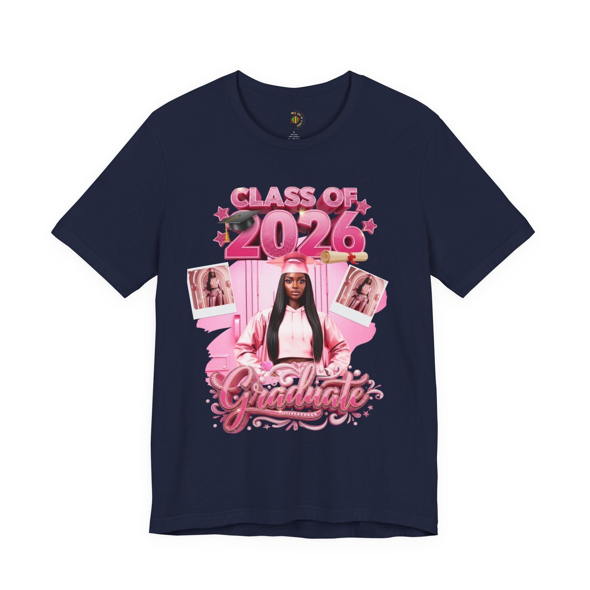 Class of 2026 Pink Graduation Tee — Personalized Senior Shirt