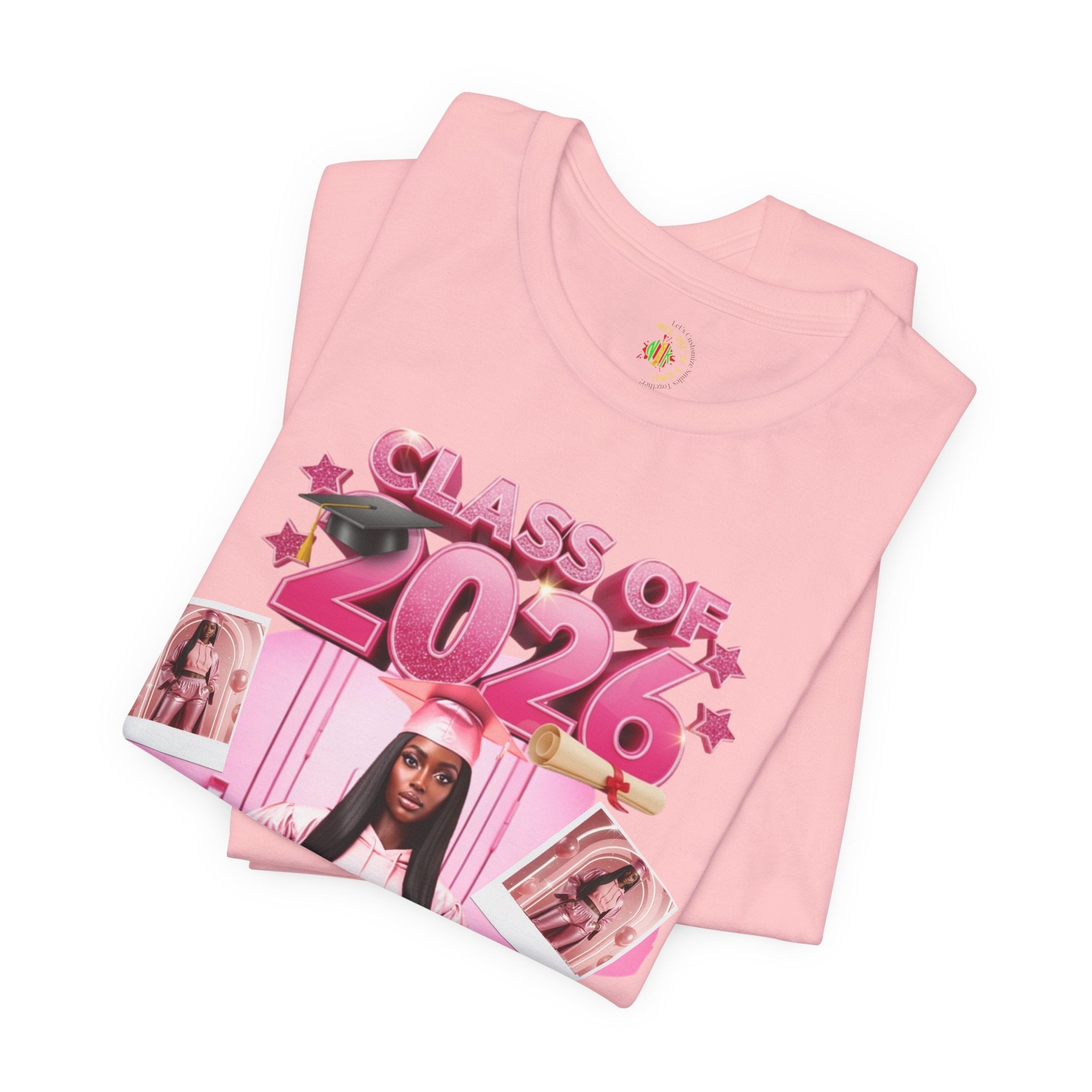Class of 2026 Pink Graduation Tee — Personalized Senior Shirt