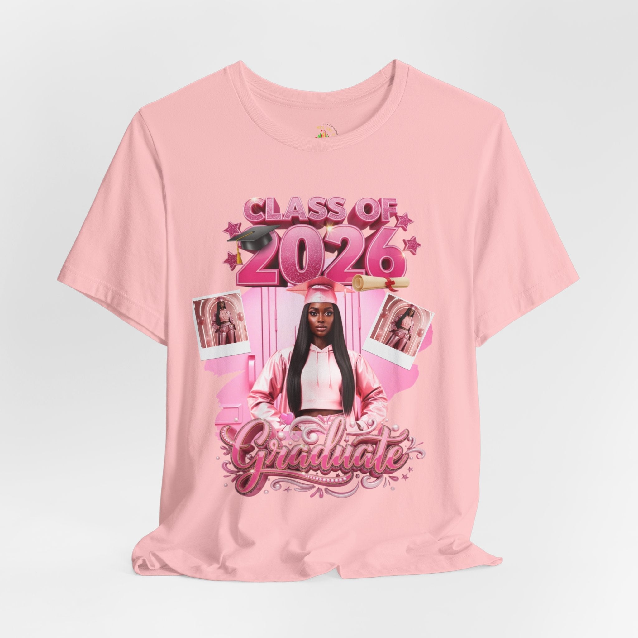 Class of 2026 Pink Graduation Tee — Personalized Senior Shirt