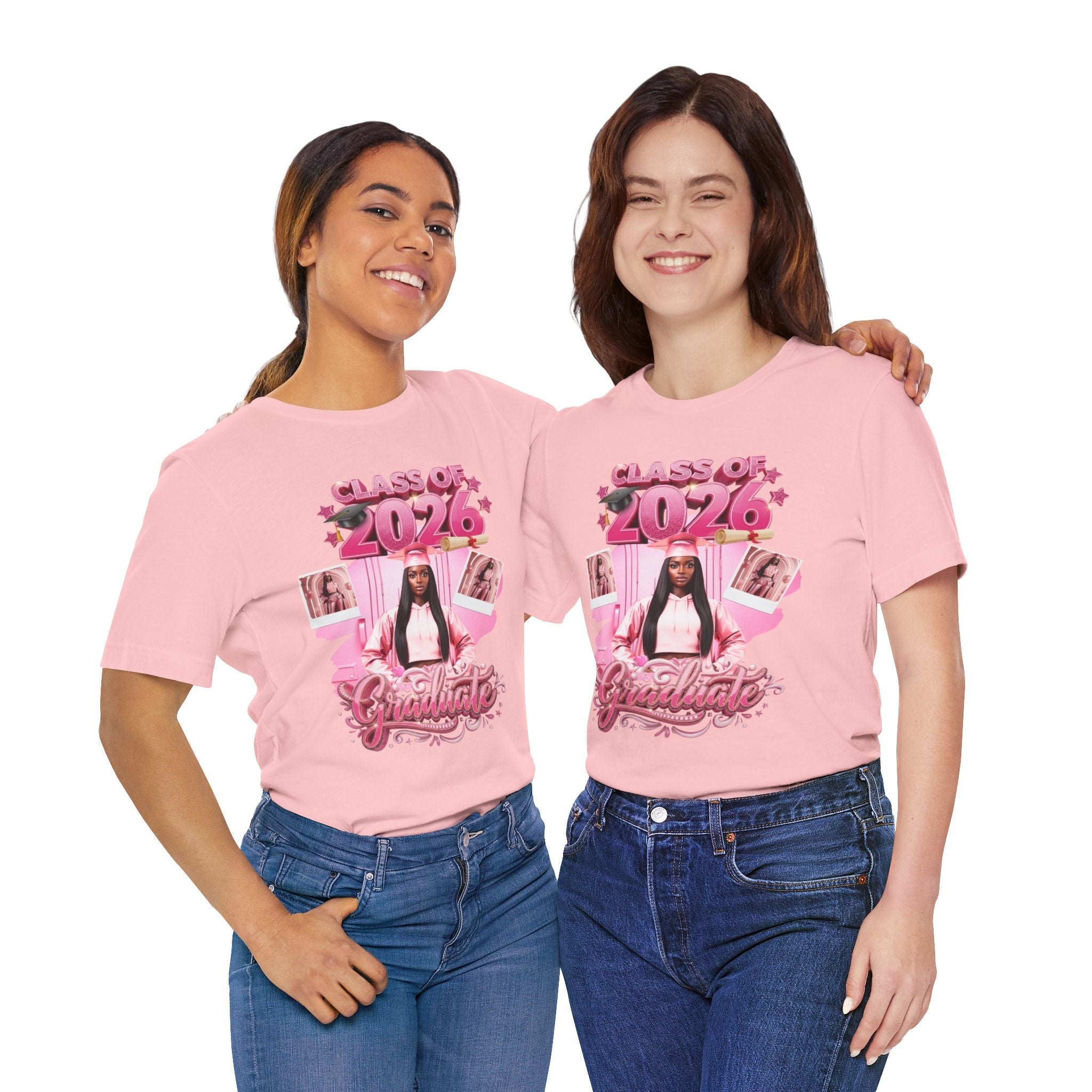 Class of 2026 Pink Graduation Tee — Personalized Senior Shirt