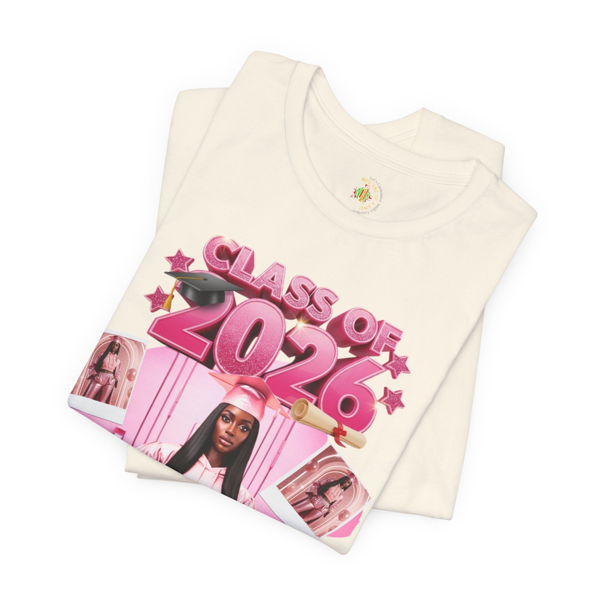 Class of 2026 Pink Graduation Tee — Personalized Senior Shirt