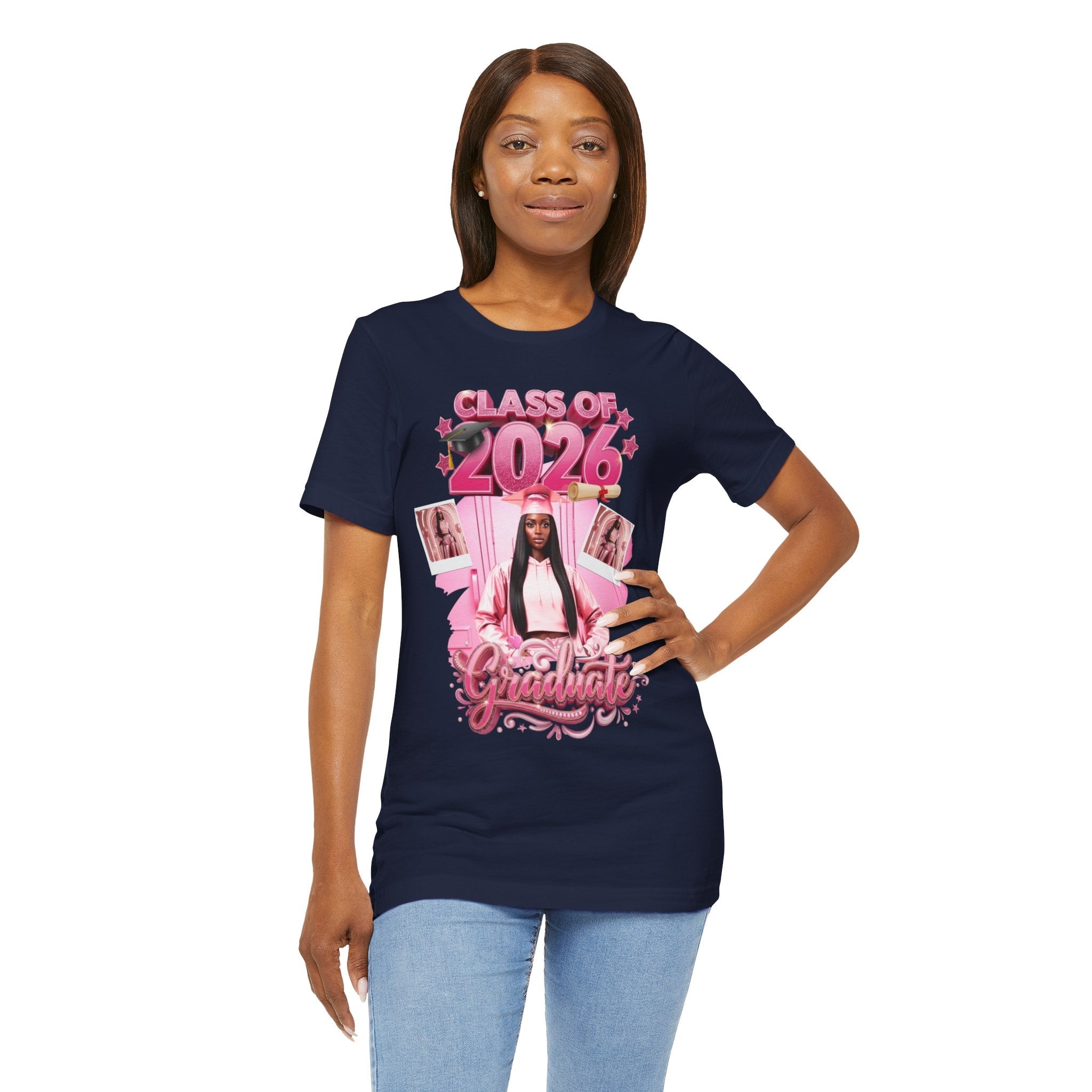 Class of 2026 Pink Graduation Tee — Personalized Senior Shirt