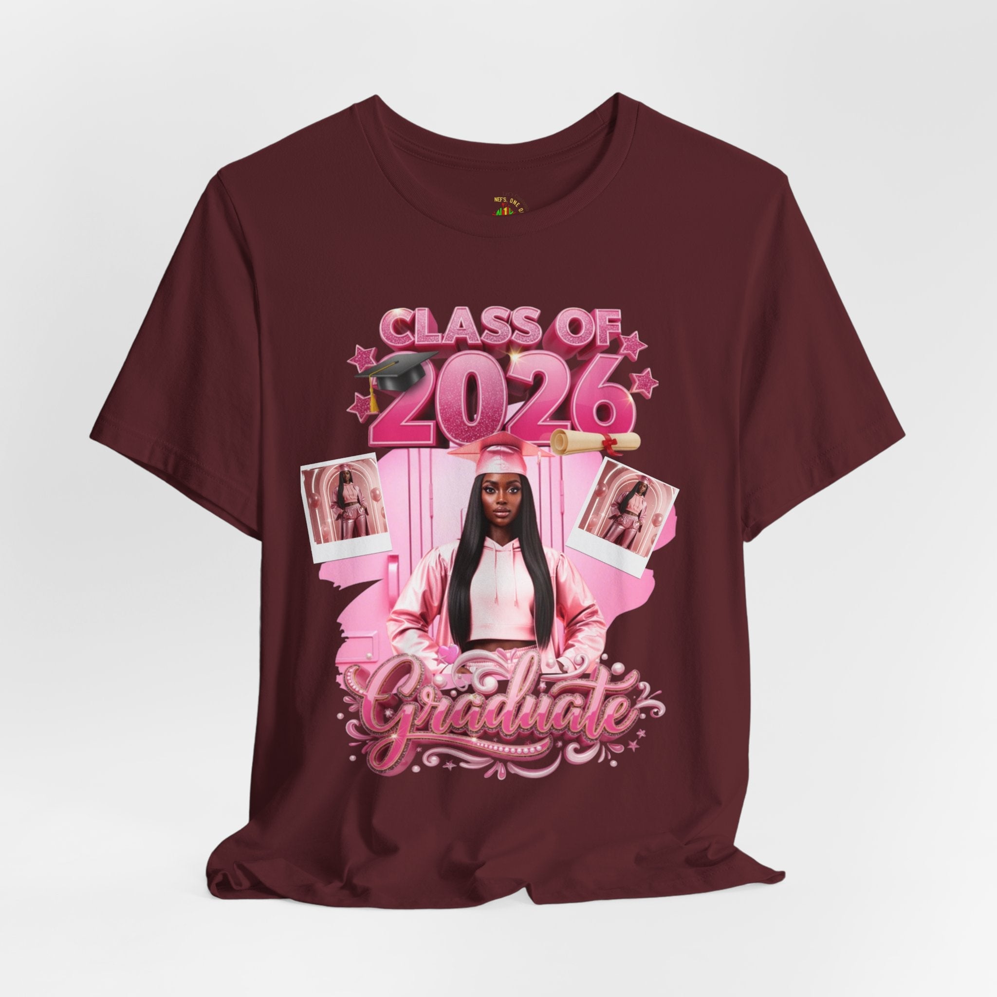 Class of 2026 Pink Graduation Tee — Personalized Senior Shirt