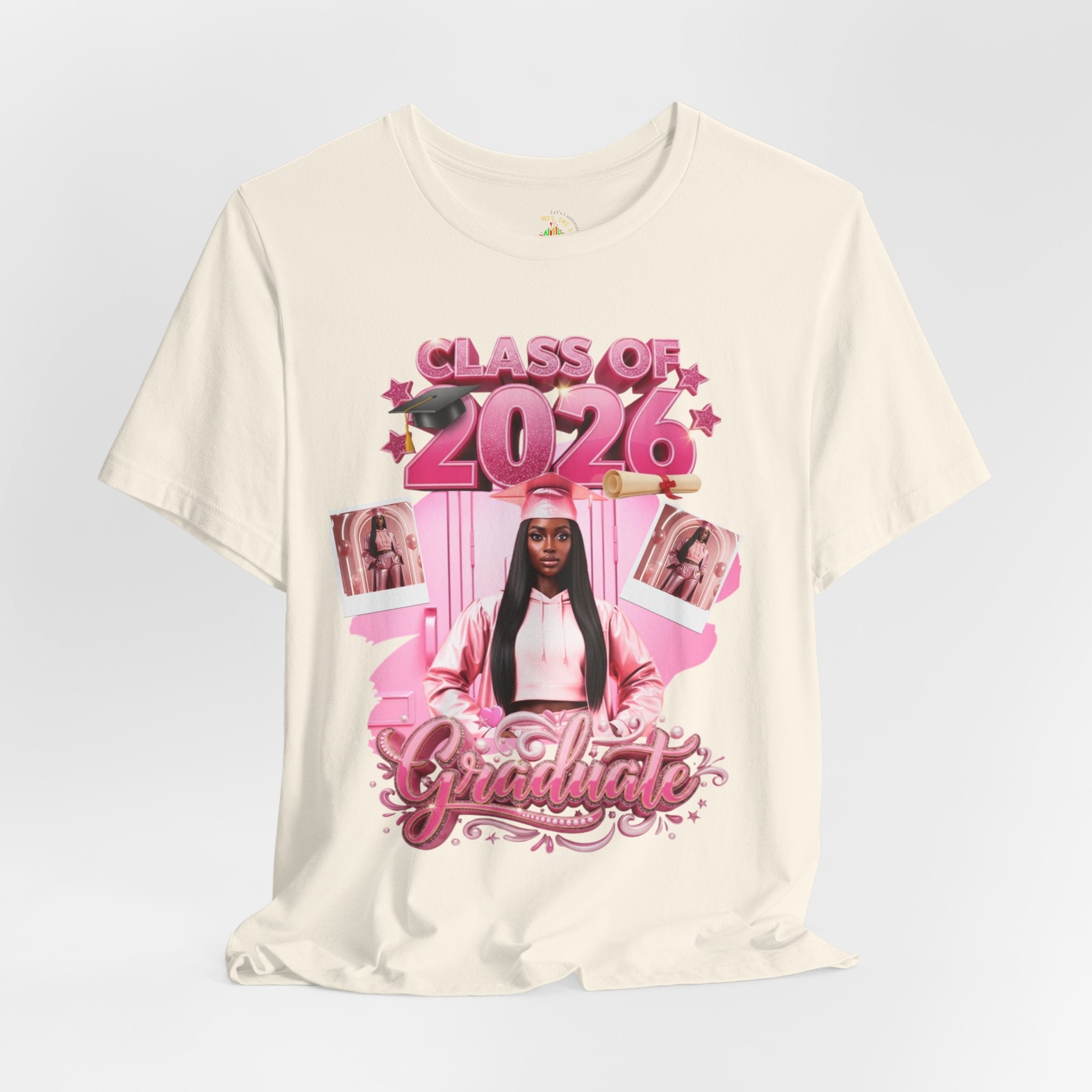Class of 2026 Pink Graduation Tee — Personalized Senior Shirt