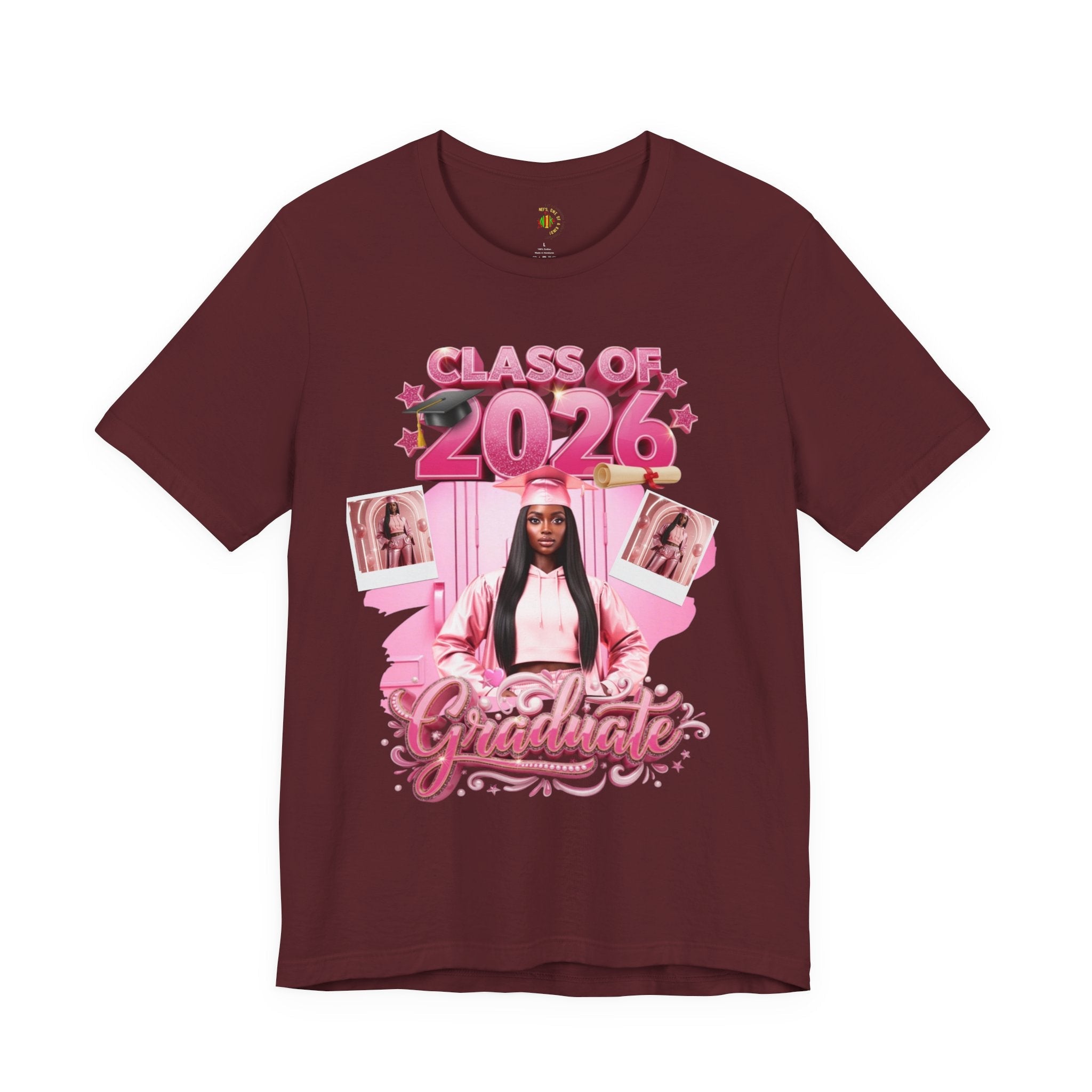 Class of 2026 Pink Graduation Tee — Personalized Senior Shirt