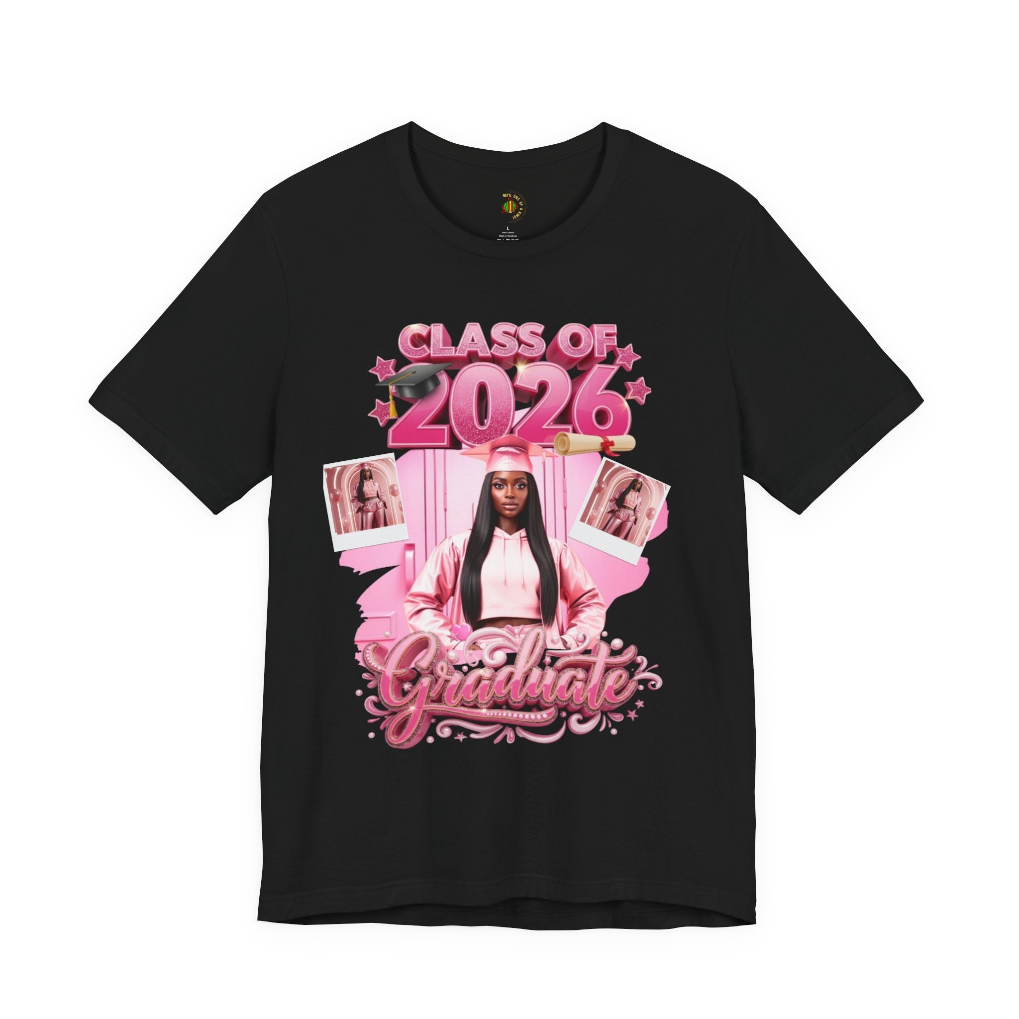 Class of 2026 Pink Graduation Tee — Personalized Senior Shirt