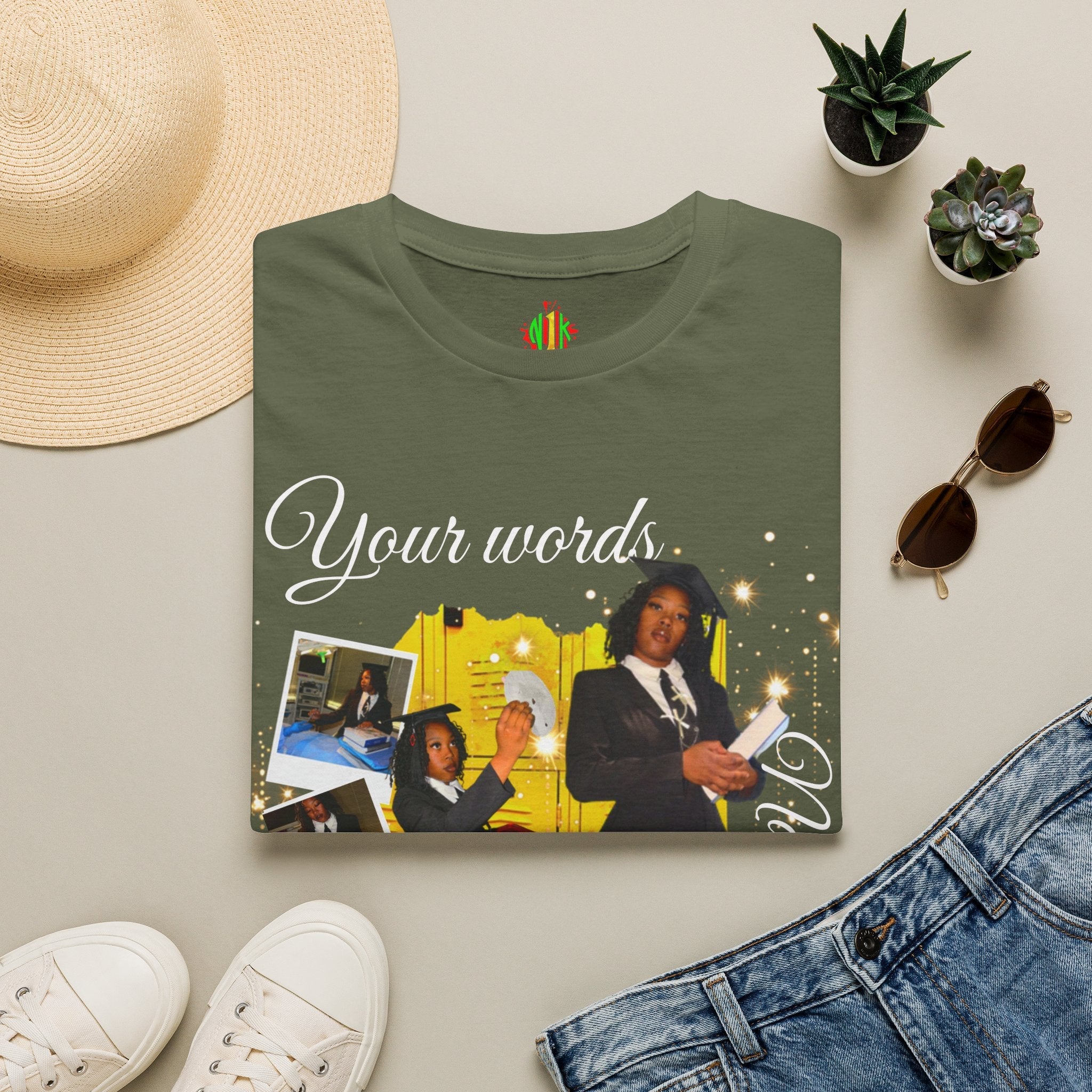Custom Graduate 4‑Photo Collage T-Shirt — Personalized Family Graduation Tee