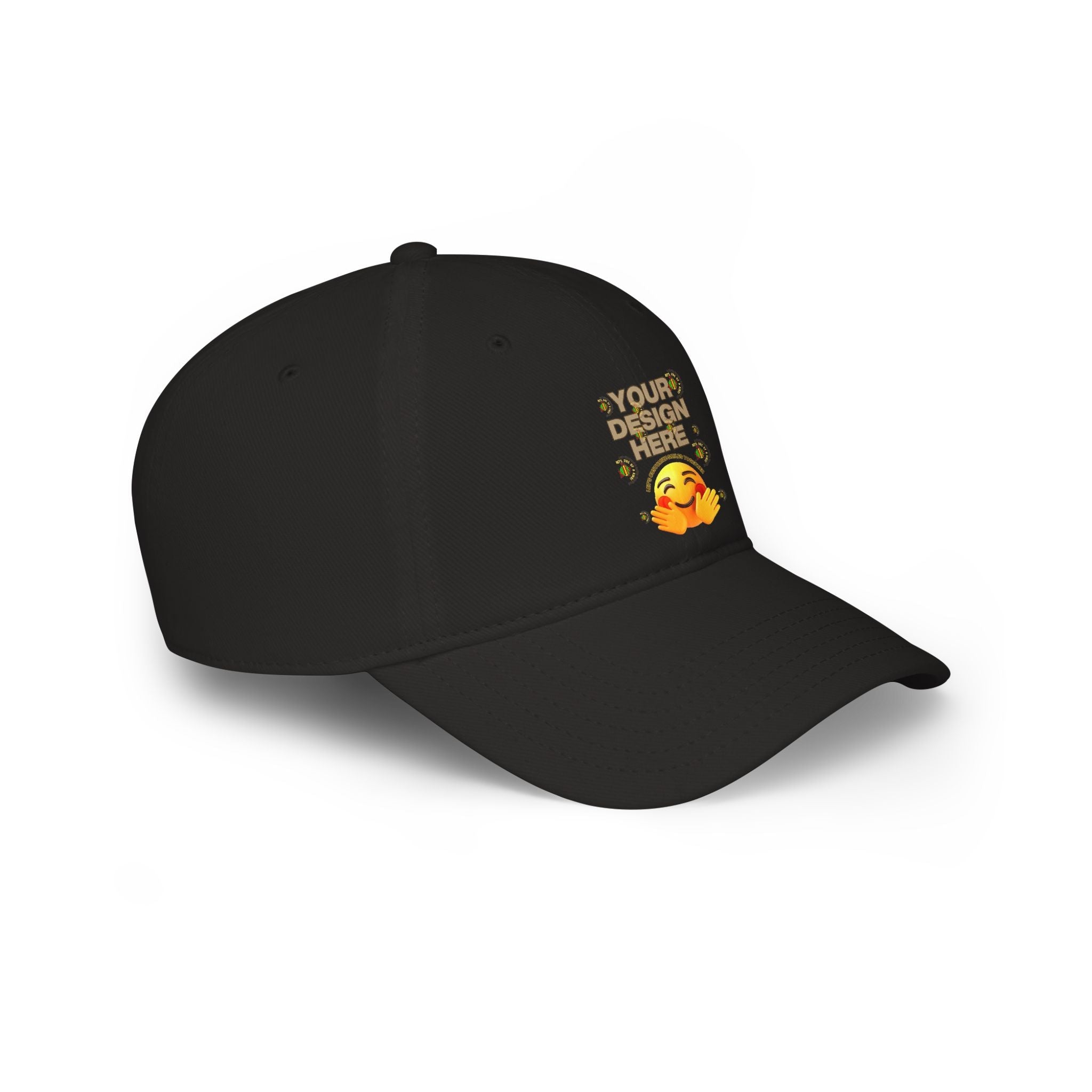 Custom Logo Low Profile Baseball Cap — Retro Splash Embroidered Logo