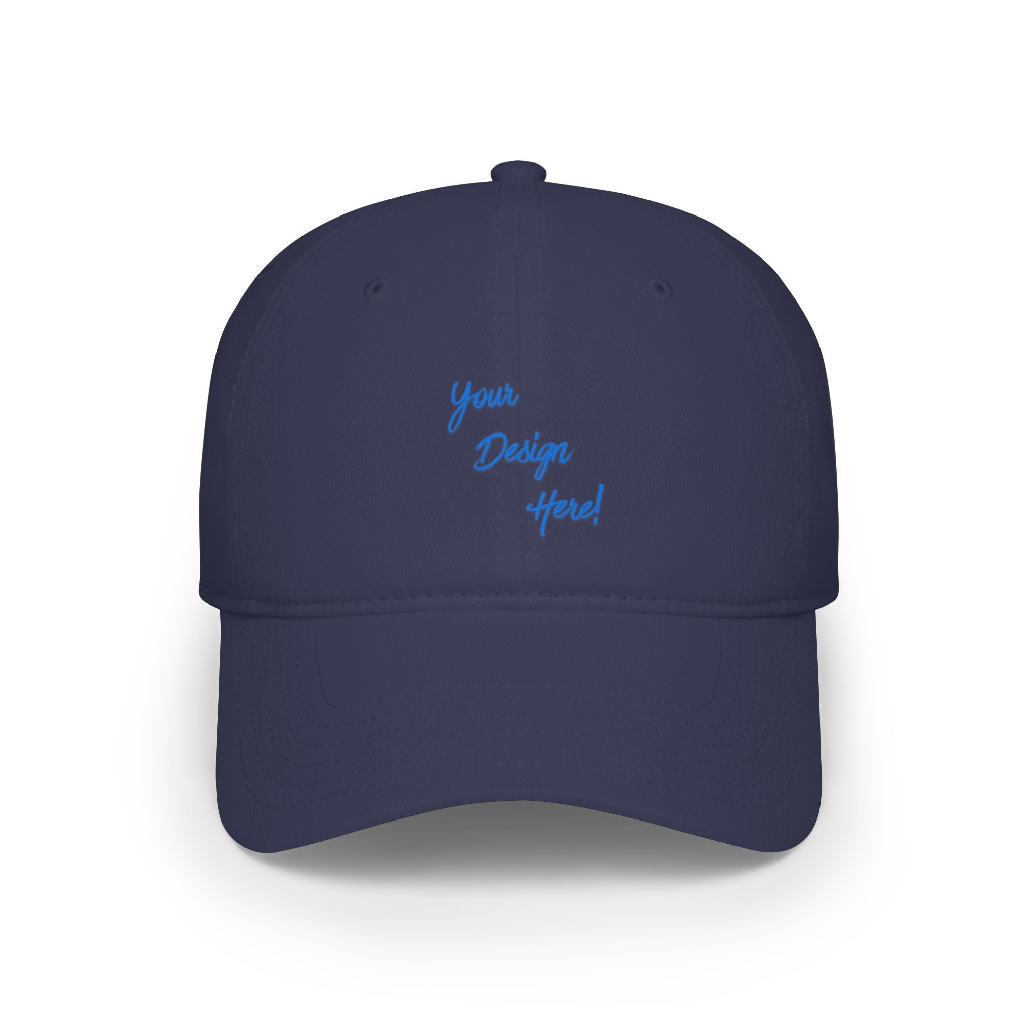Custom Logo Low Profile Baseball Cap — Retro Splash Embroidered Logo