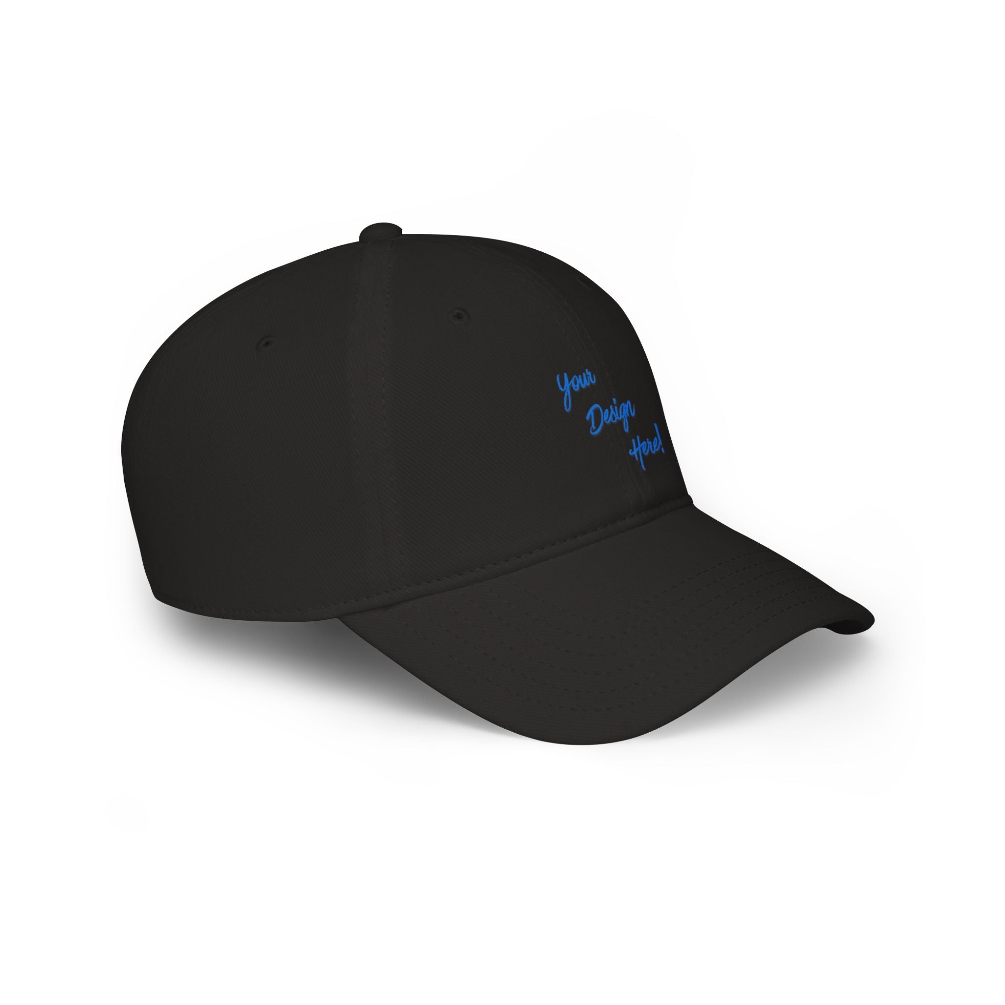 Custom Logo Low Profile Baseball Cap — Retro Splash Embroidered Logo
