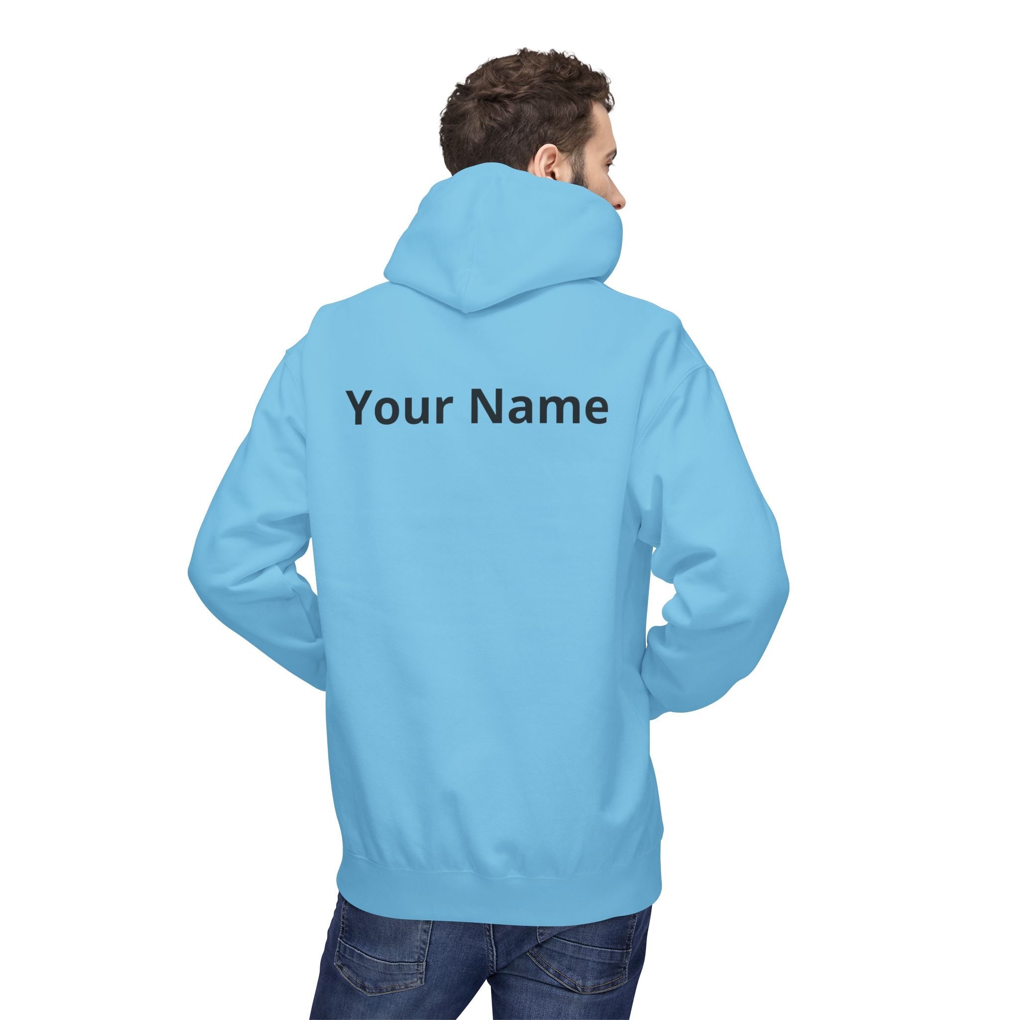 Customizable Aquarius Zodiac Hoodie — "Your Name on back" Watering Design
