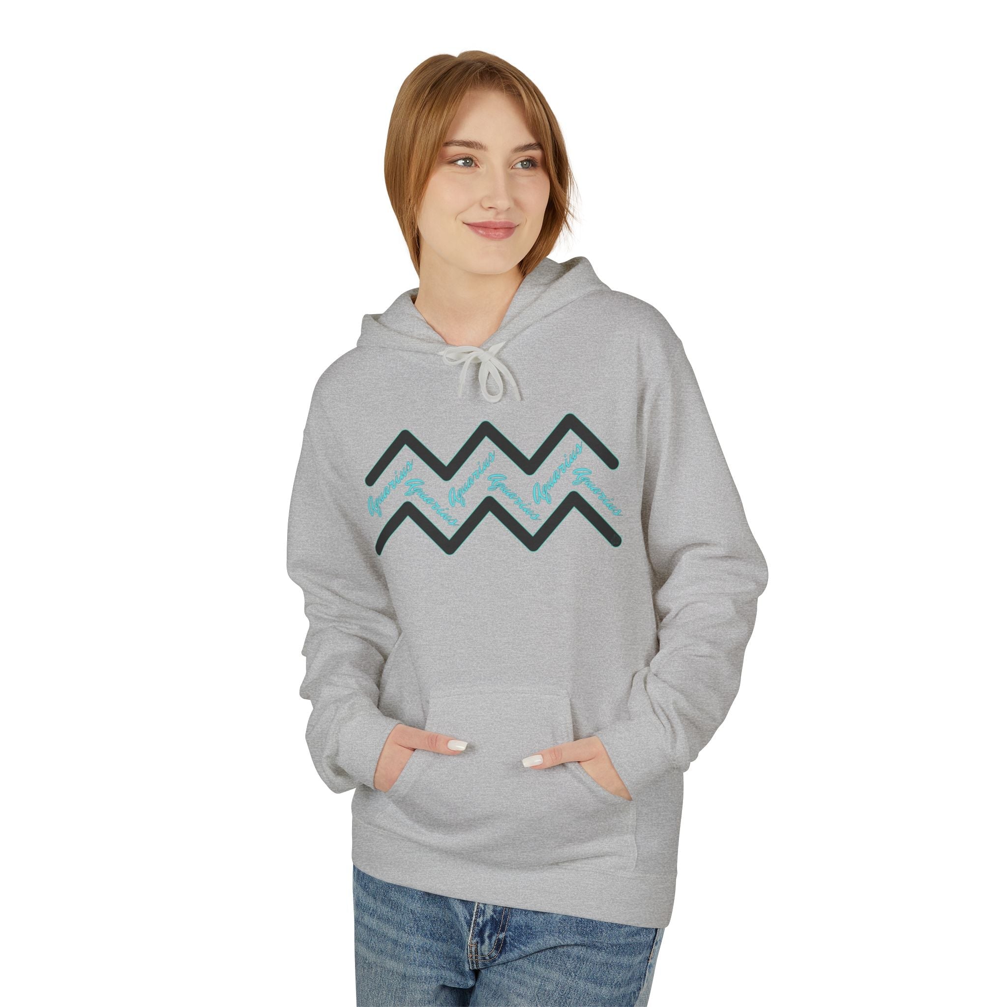 Customizable Aquarius Zodiac Hoodie — "Your Name on back" Watering Design