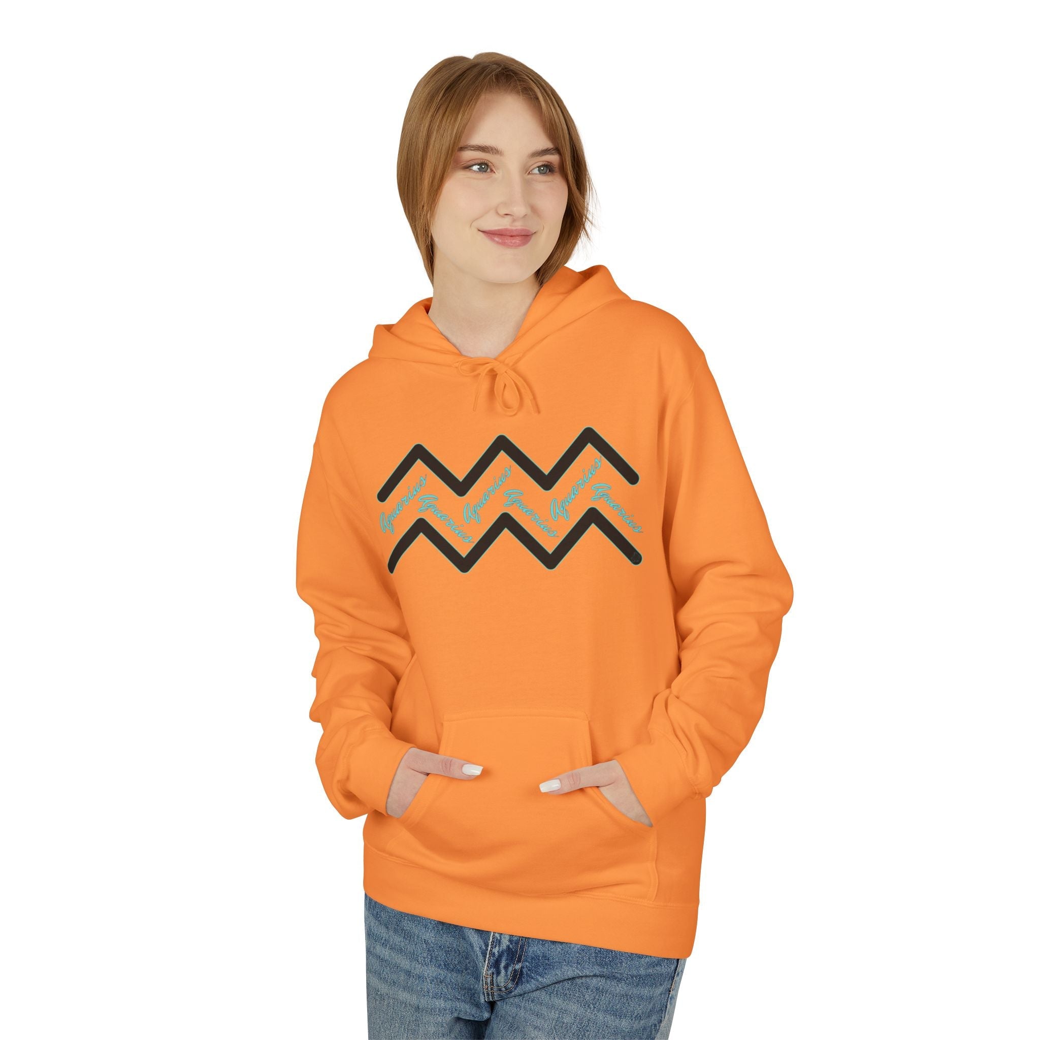 Customizable Aquarius Zodiac Hoodie — "Your Name on back" Watering Design