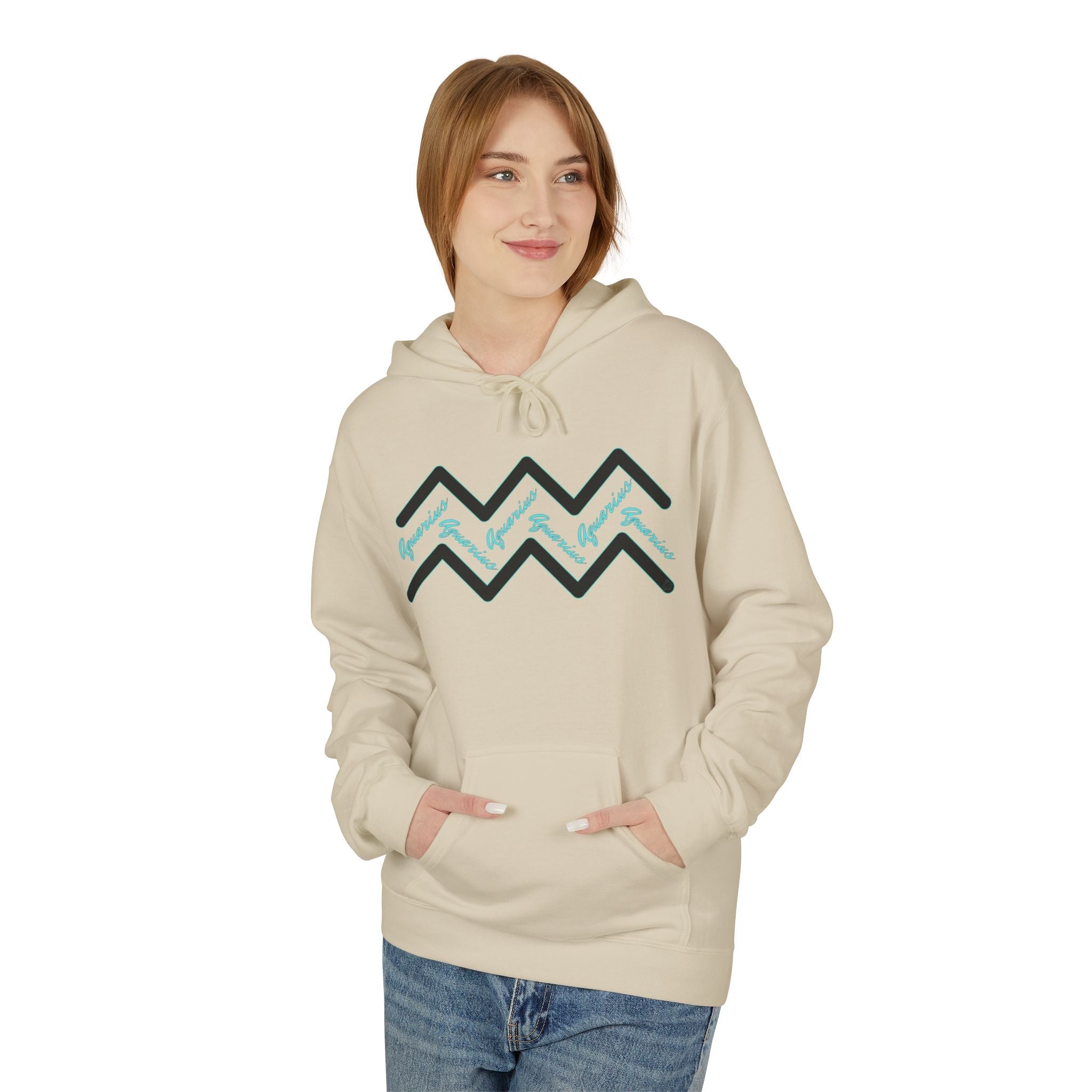 Customizable Aquarius Zodiac Hoodie — "Your Name on back" Watering Design