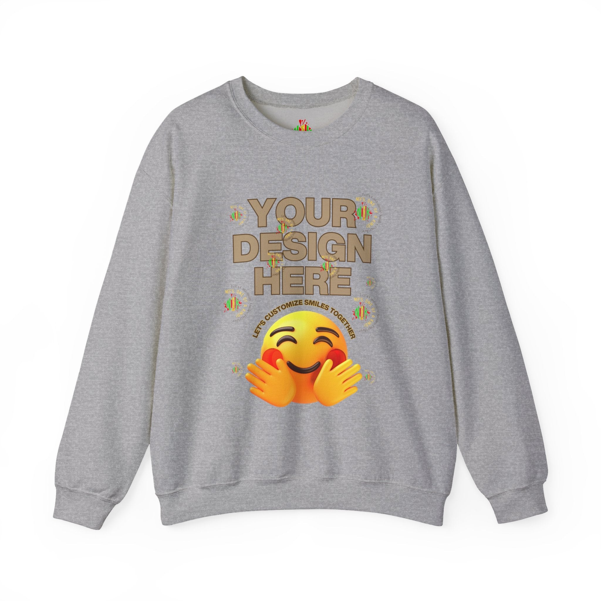 Customizable Crewneck Sweatshirt — Customize your smile Front- Add Image / Back Add Text Unisex Sweatshirt
