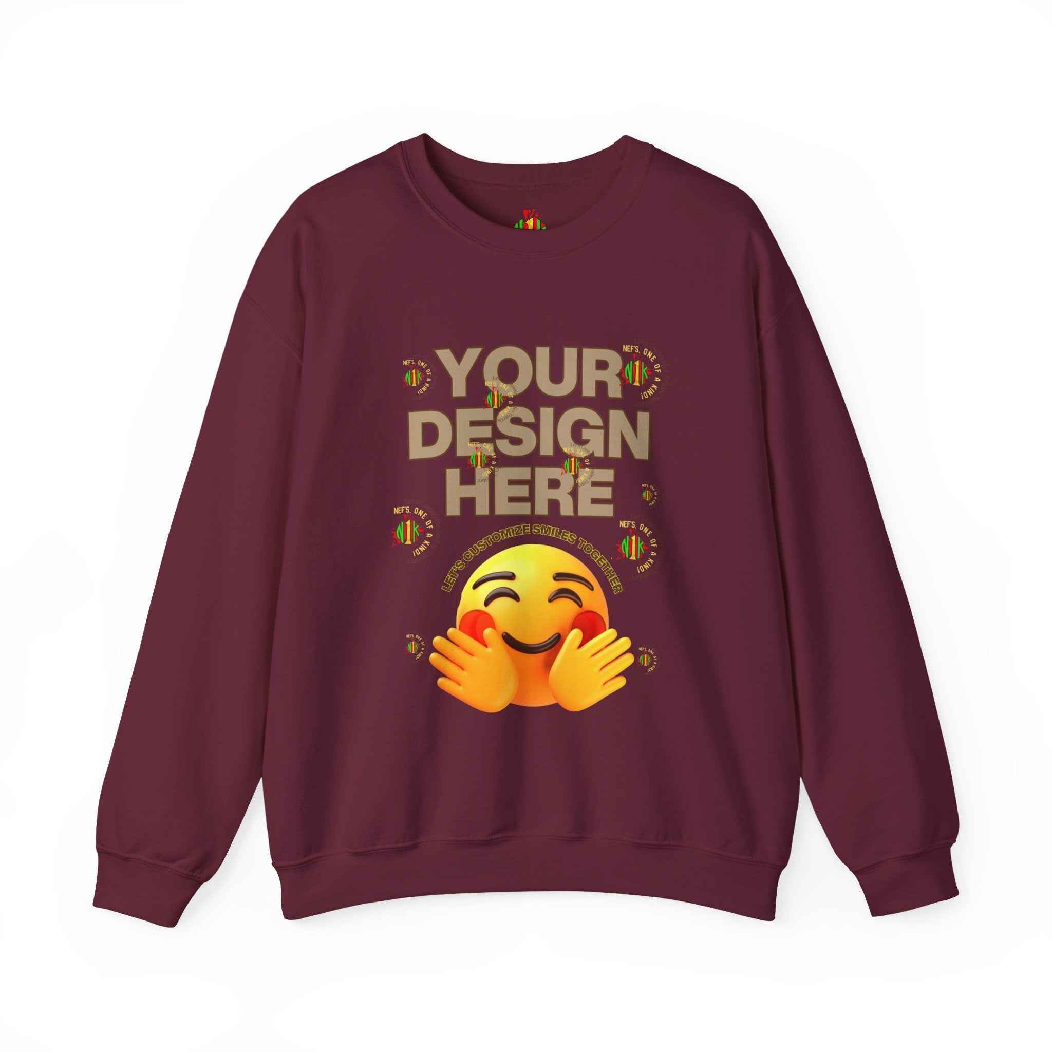 Customizable Crewneck Sweatshirt — Customize your smile Front- Add Image / Back Add Text Unisex Sweatshirt