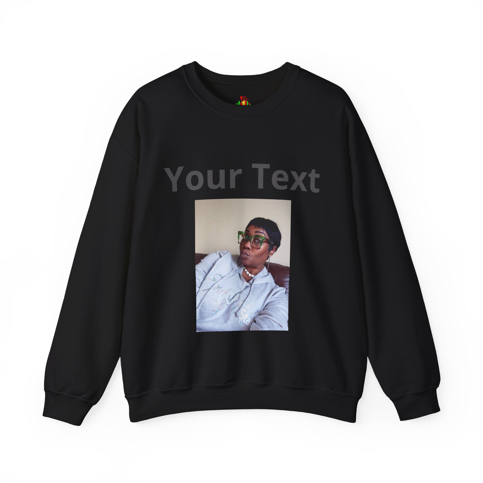 Customizable Front Photo/Text Crewneck Sweatshirt - Unisex Customizable Sweatshirt