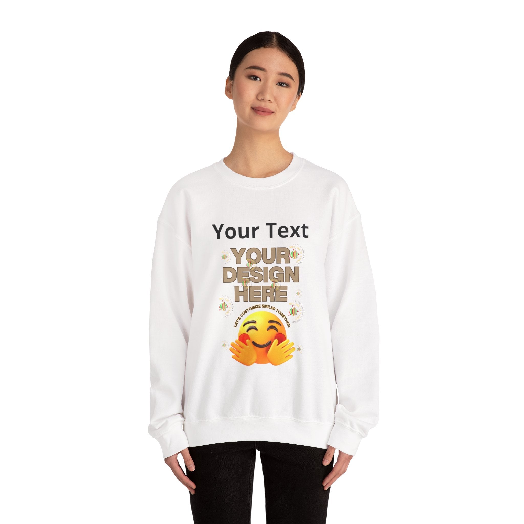 Customizable Front Photo/Text Crewneck Sweatshirt - Unisex Customizable Sweatshirt