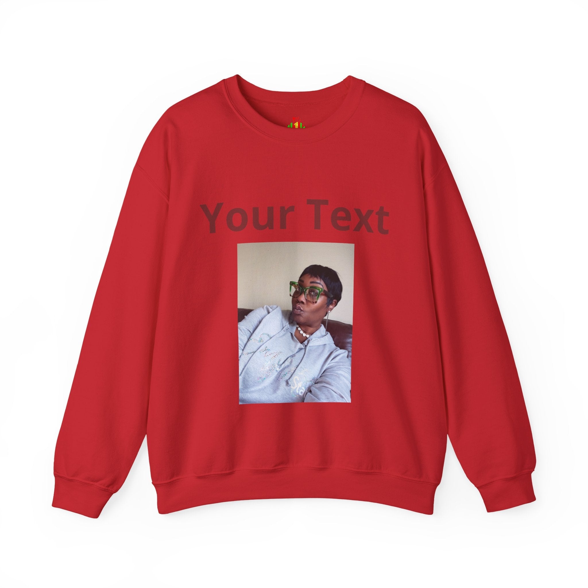 Customizable Front Photo/Text Crewneck Sweatshirt - Unisex Customizable Sweatshirt
