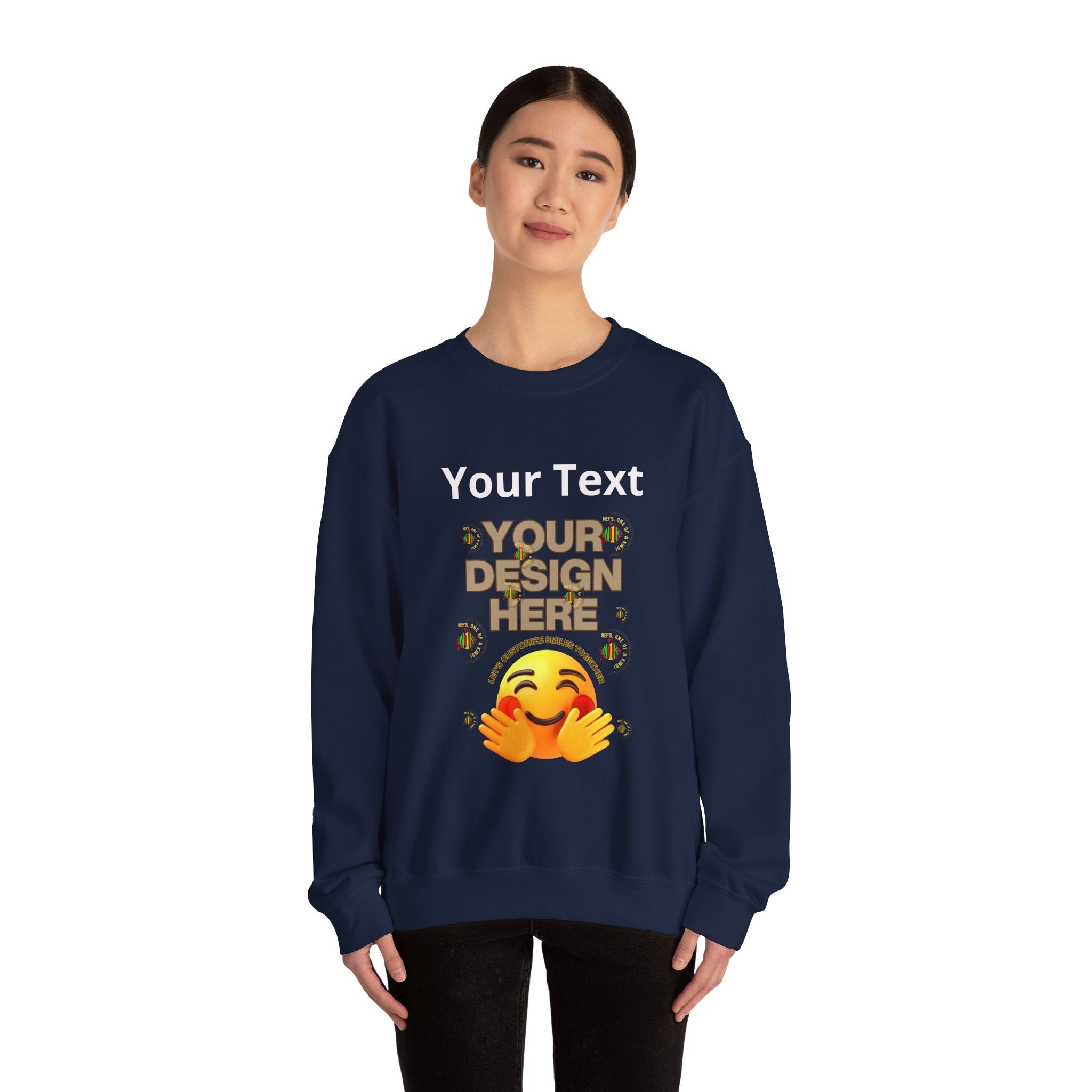Customizable Front Photo/Text Crewneck Sweatshirt - Unisex Customizable Sweatshirt