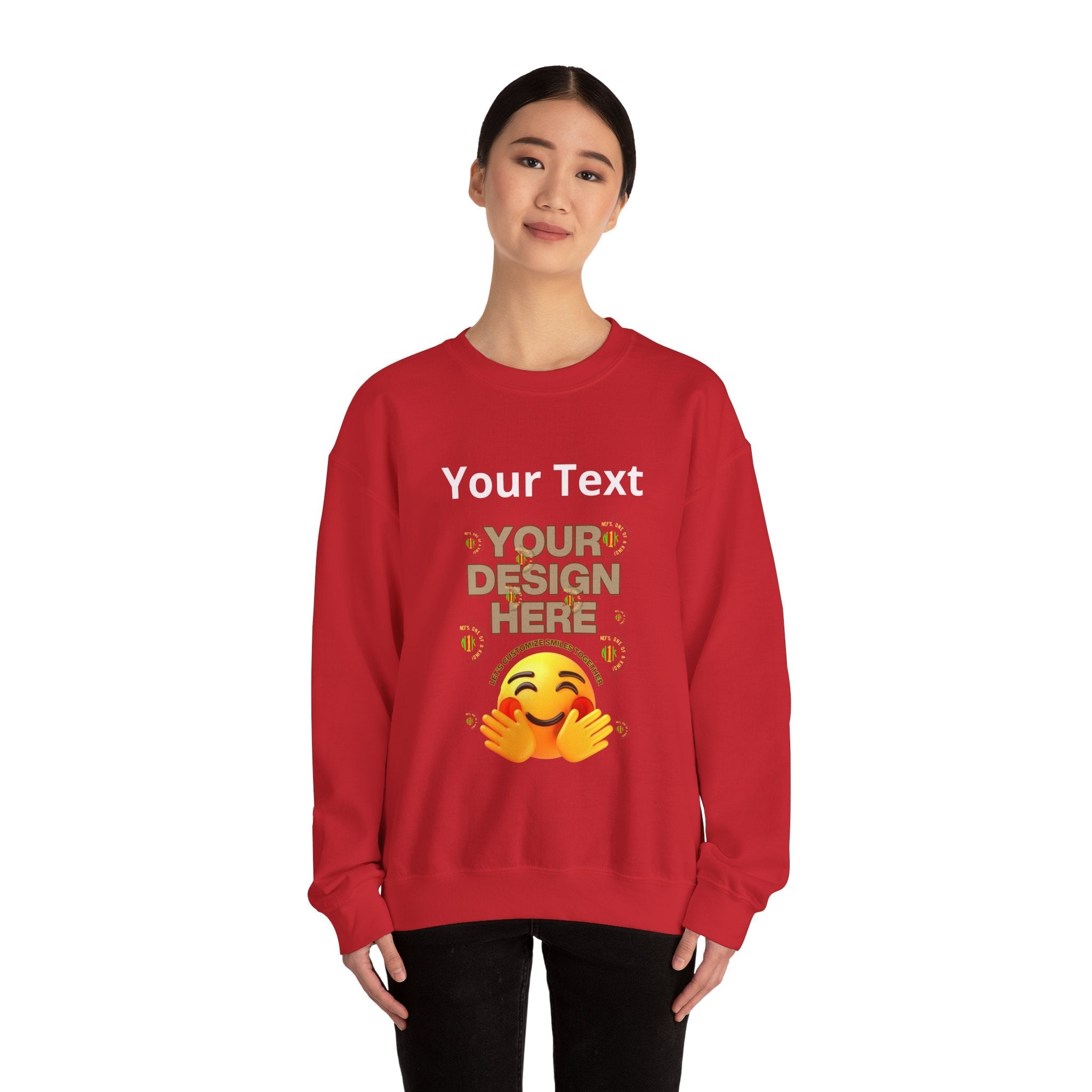 Customizable Front Photo/Text Crewneck Sweatshirt - Unisex Customizable Sweatshirt