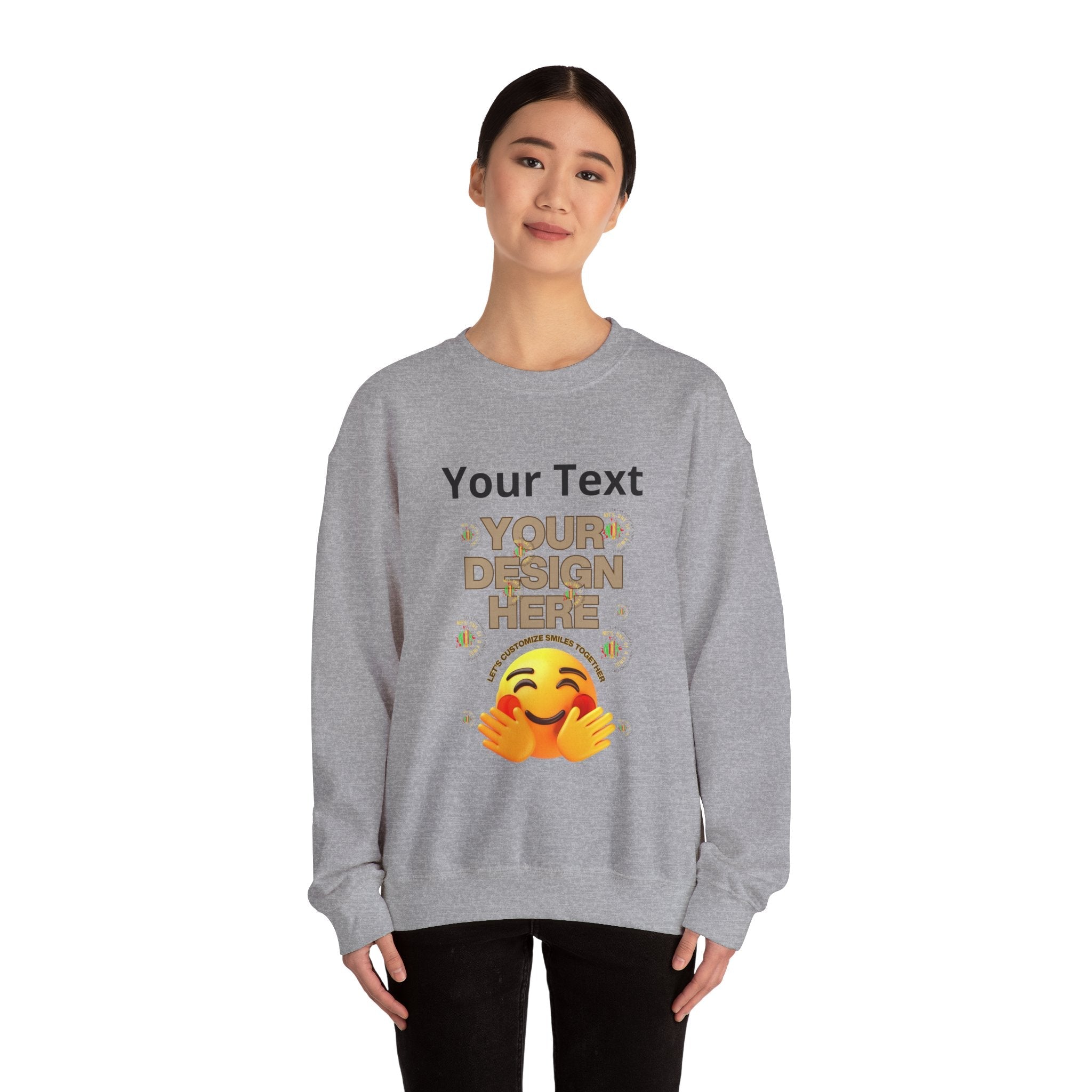 Customizable Front Photo/Text Crewneck Sweatshirt - Unisex Customizable Sweatshirt