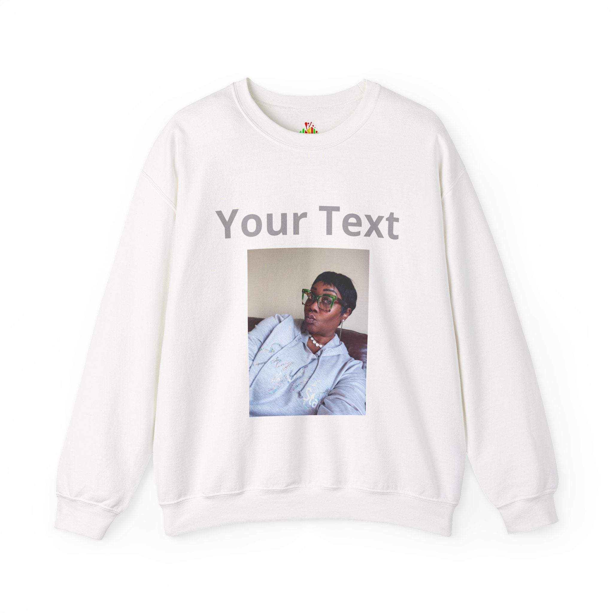 Customizable Front Photo/Text Crewneck Sweatshirt - Unisex Customizable Sweatshirt