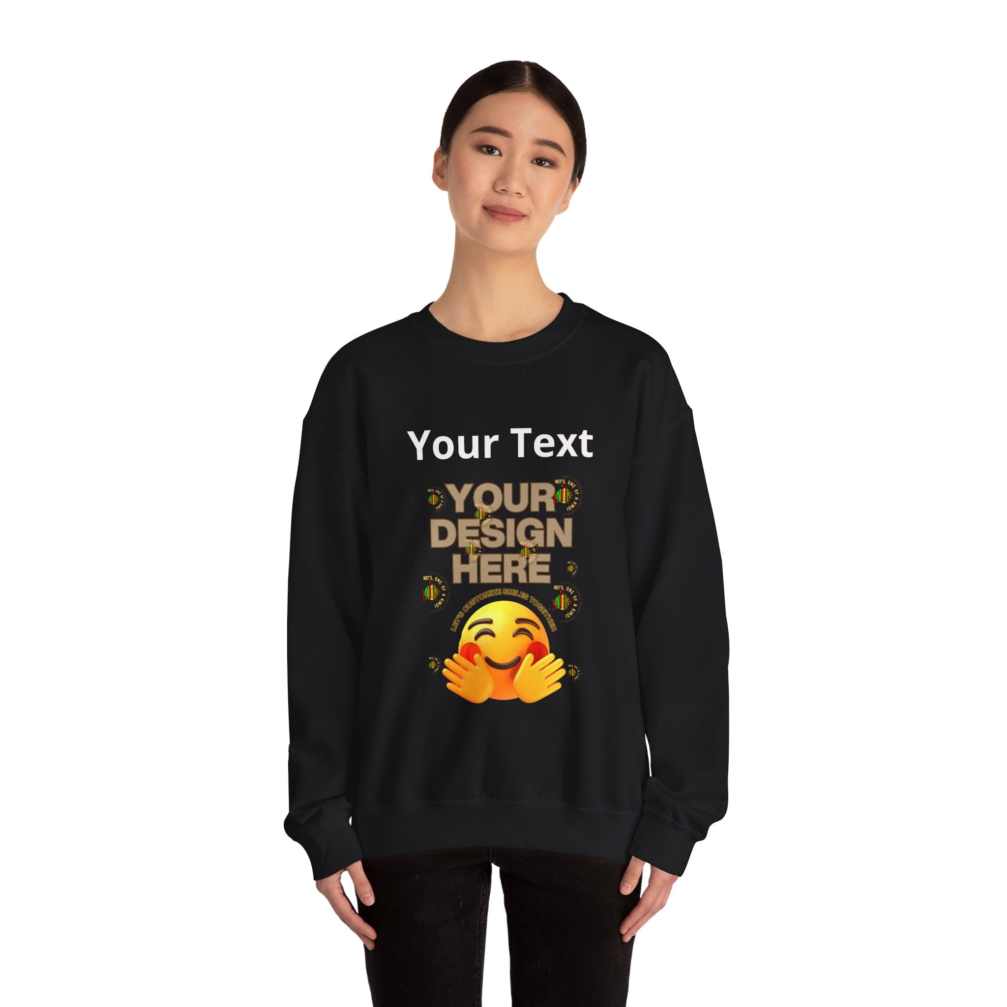 Customizable Front Photo/Text Crewneck Sweatshirt - Unisex Customizable Sweatshirt