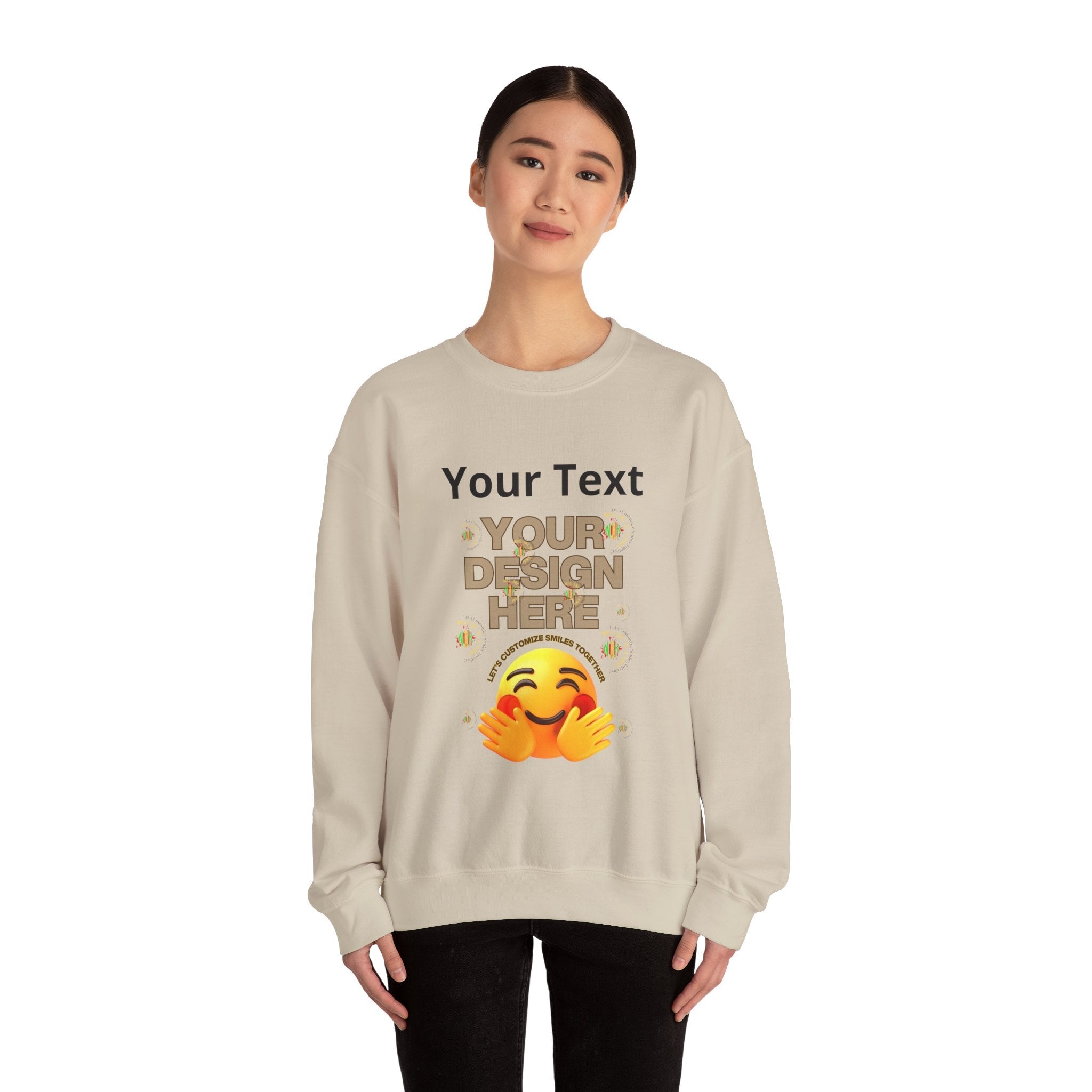 Customizable Front Photo/Text Crewneck Sweatshirt - Unisex Customizable Sweatshirt